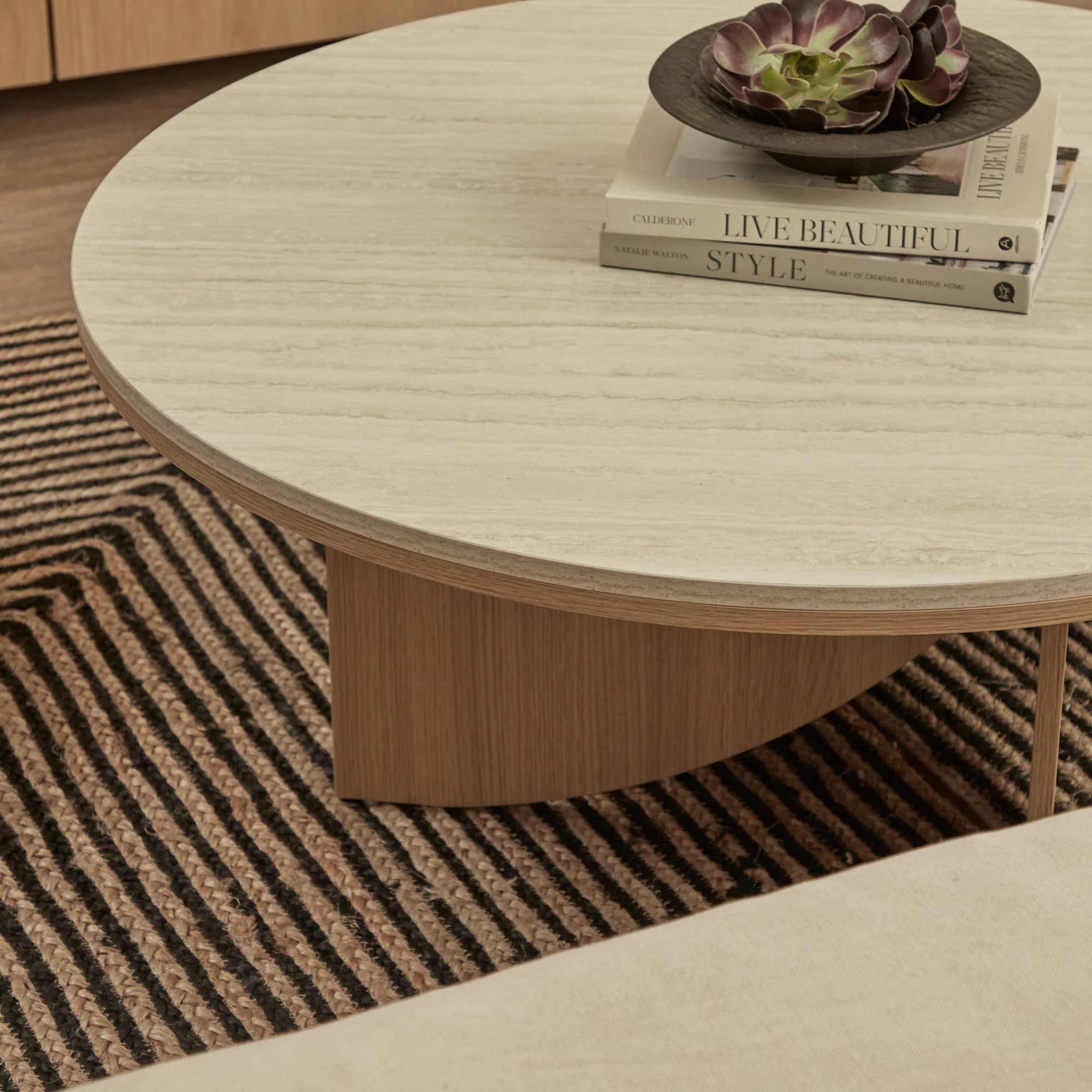 Mason Coffee Table Oak Travertine Look - Image 5