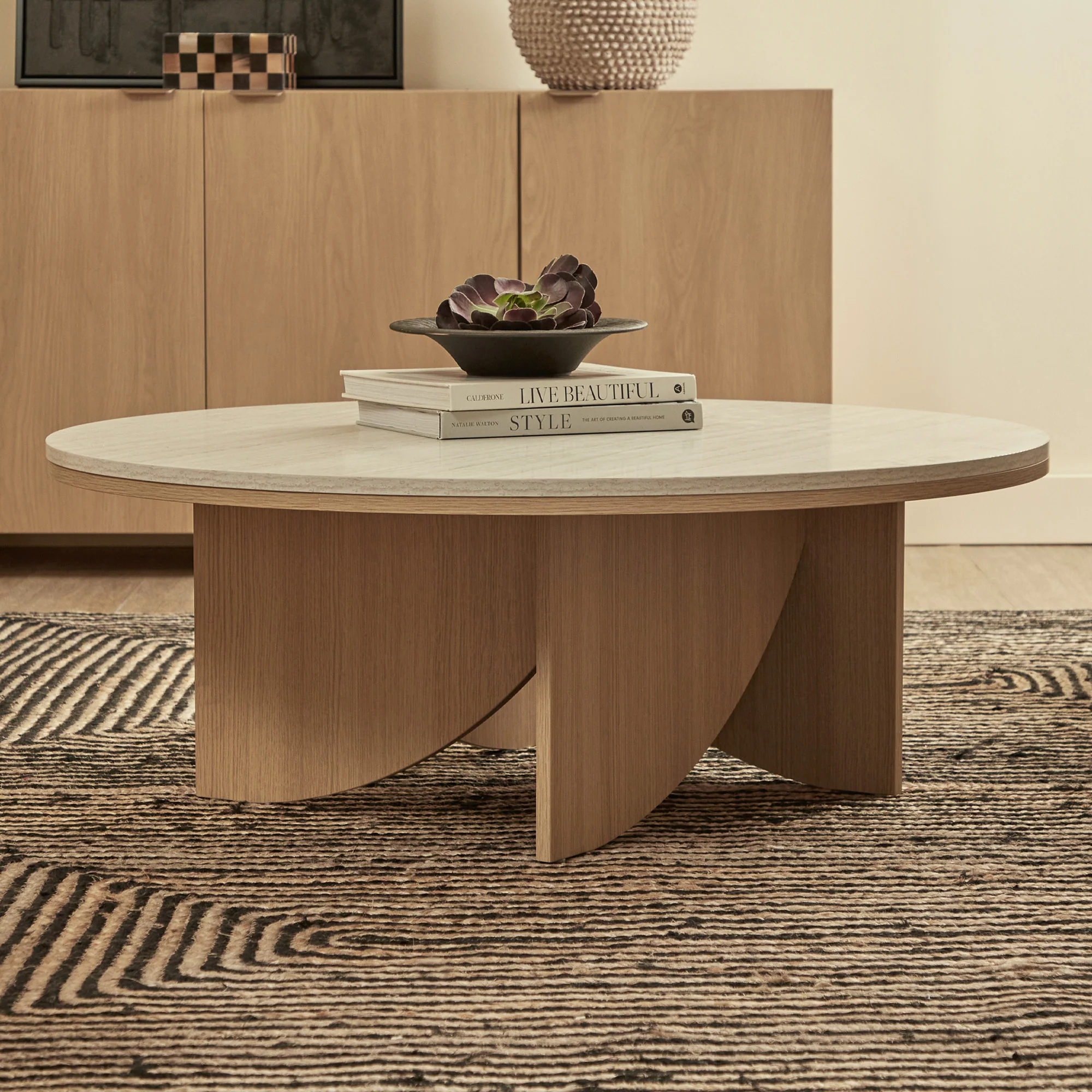 Mason Coffee Table Oak Travertine Look - Image 6