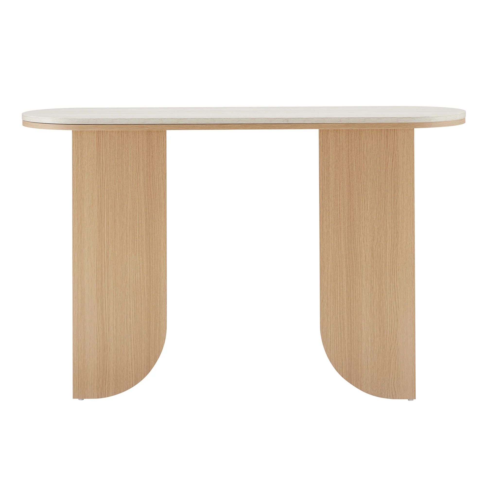 Mason Console Table Oak Travertine Look - Image 13