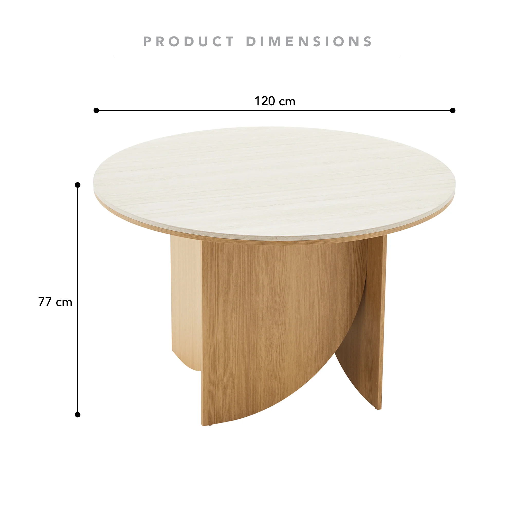 Mason Dining Table Oak Travertine Look (120cm) - Image 3