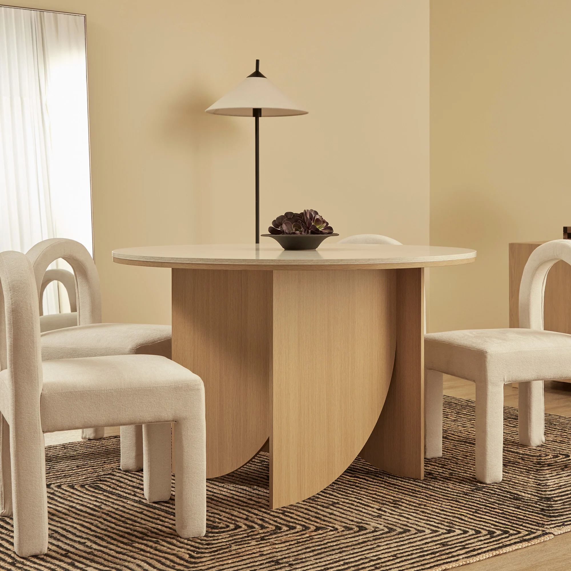 Mason Dining Table Oak Travertine Look (120cm) - Image 7