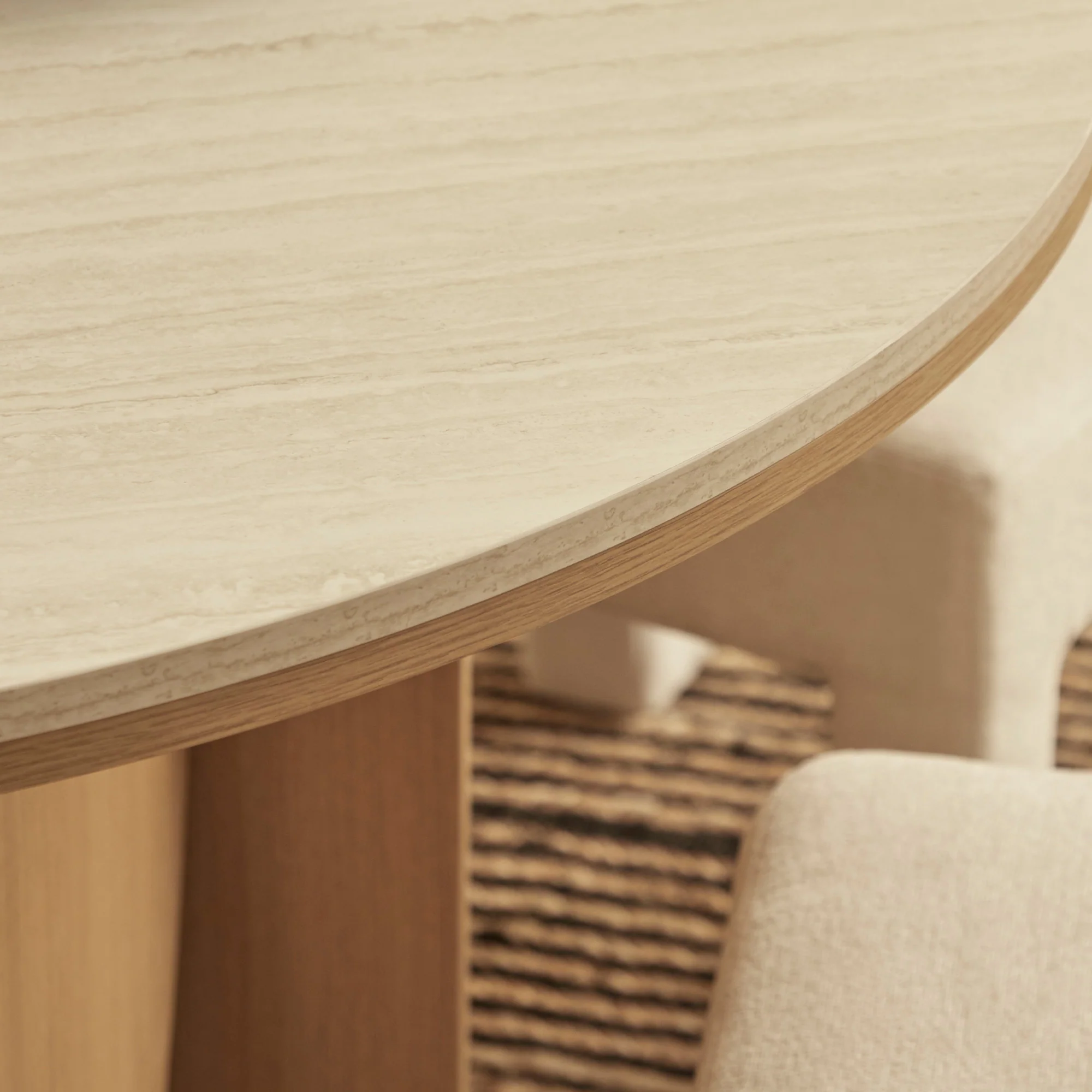 Mason Dining Table Oak Travertine Look (120cm) - Image 8