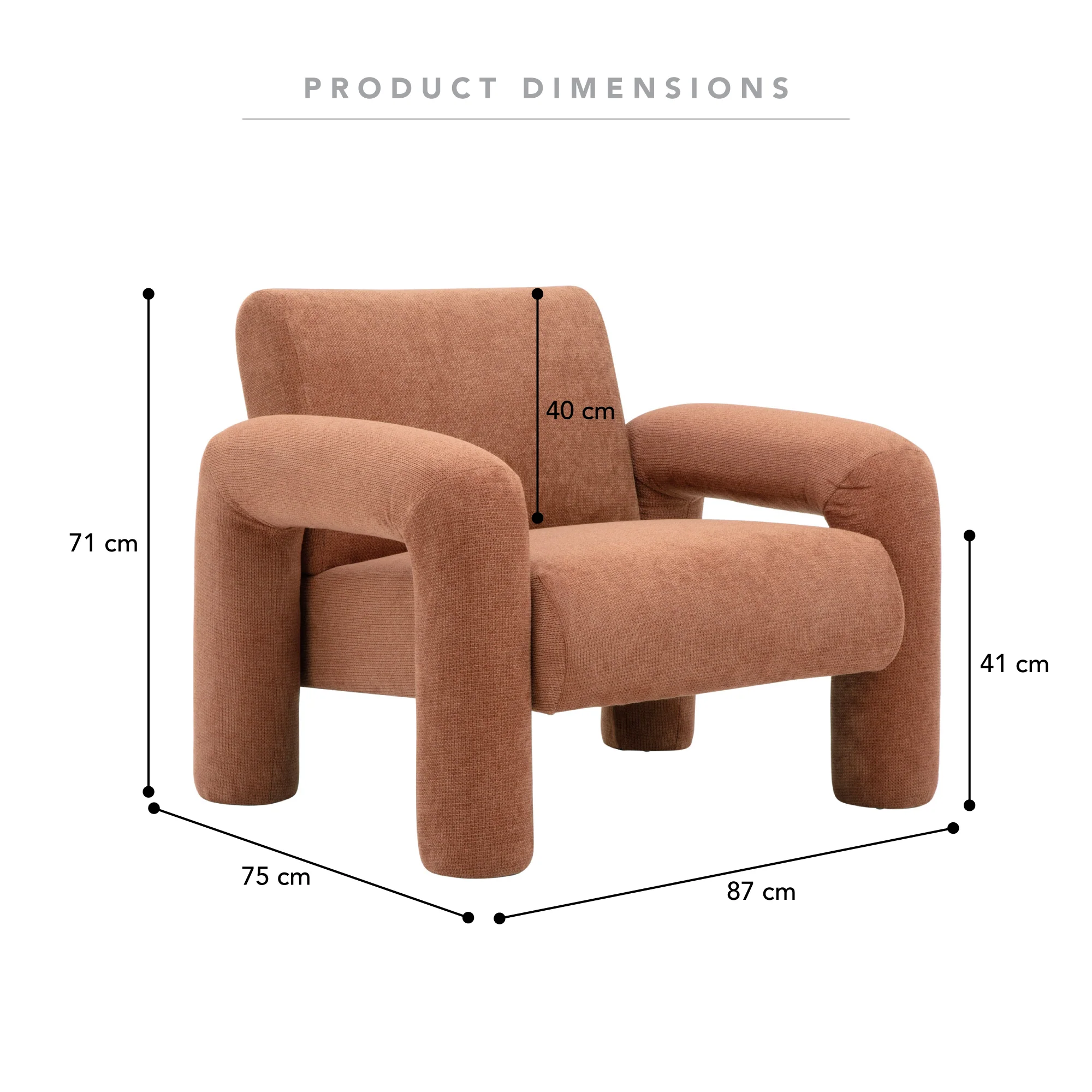 Matilda Armchair Rust - Image 3