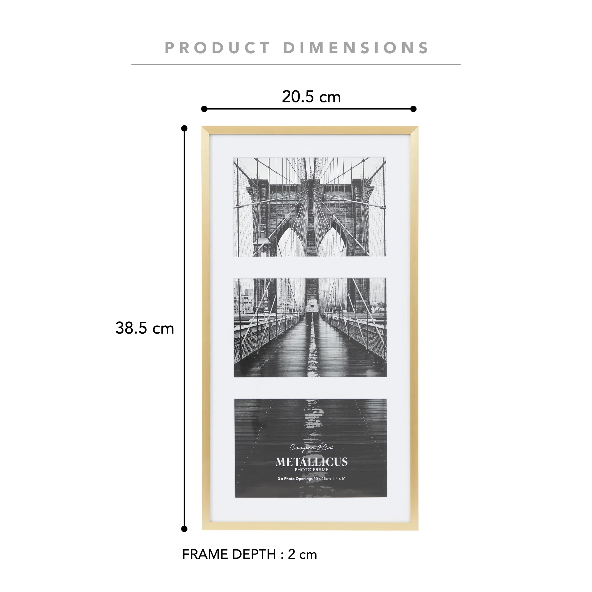 Metal 3 Slot Collage Photo Frame 10x15cm Set Of 3 - Image 13