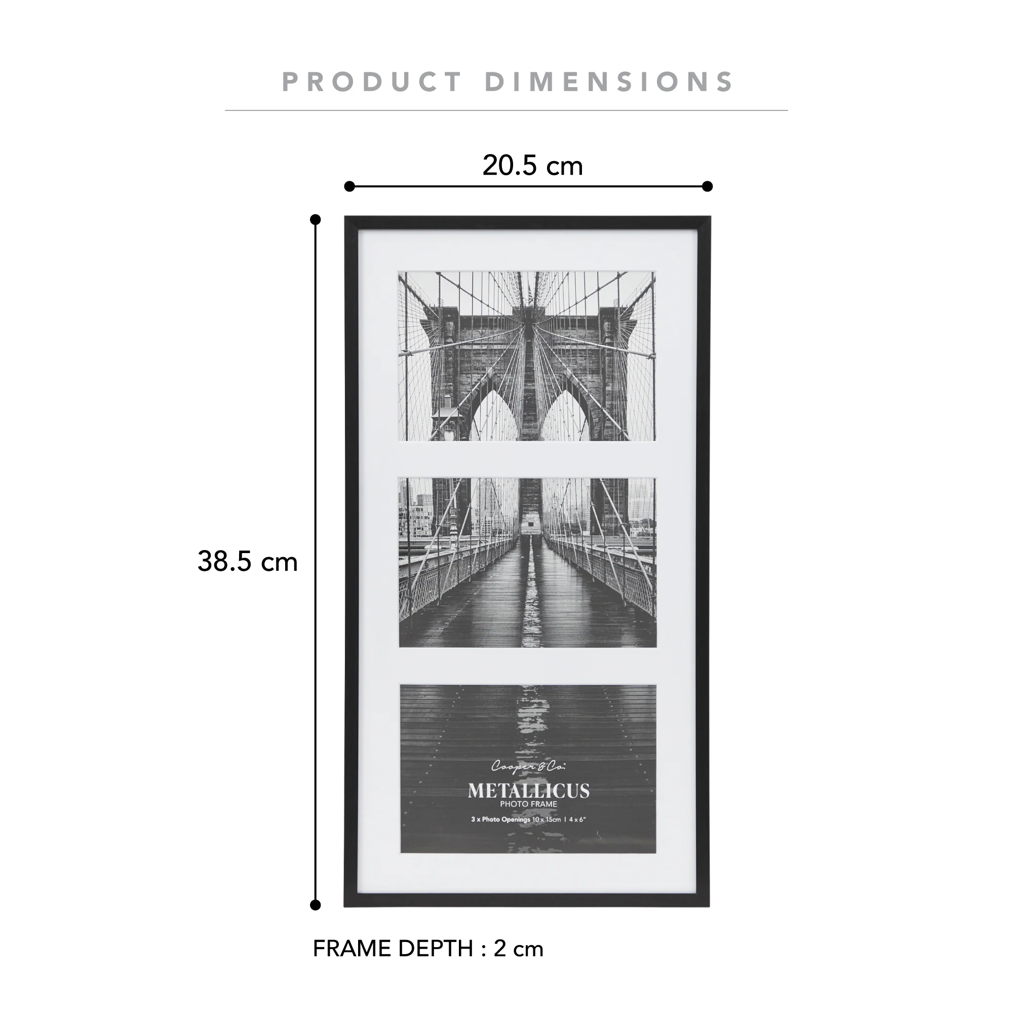 Metal 3 Slot Collage Photo Frame 10x15cm Set Of 3 - Image 3