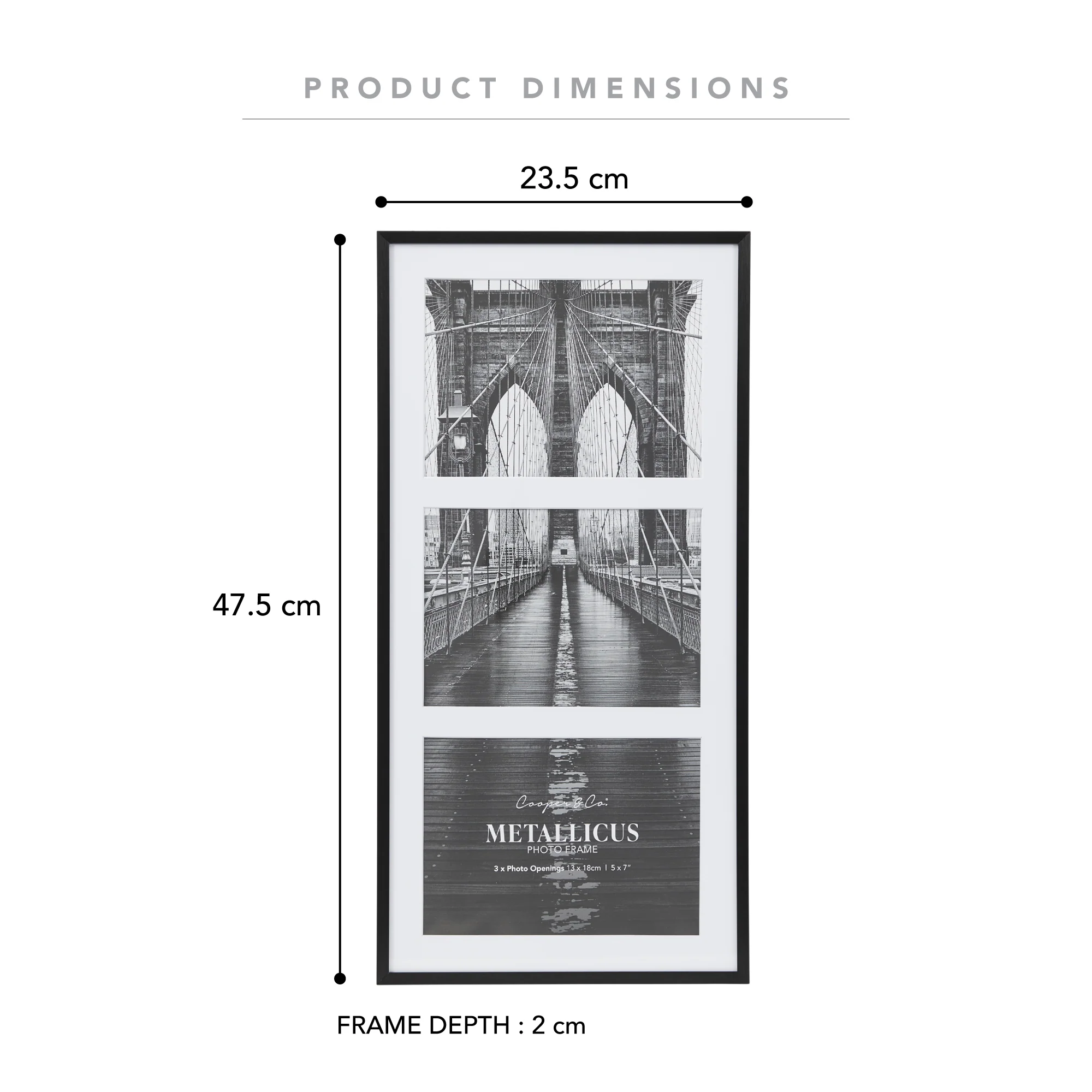 Metal 3 Slot Collage Photo Frame 13x18cm Set Of 2 - Image 3