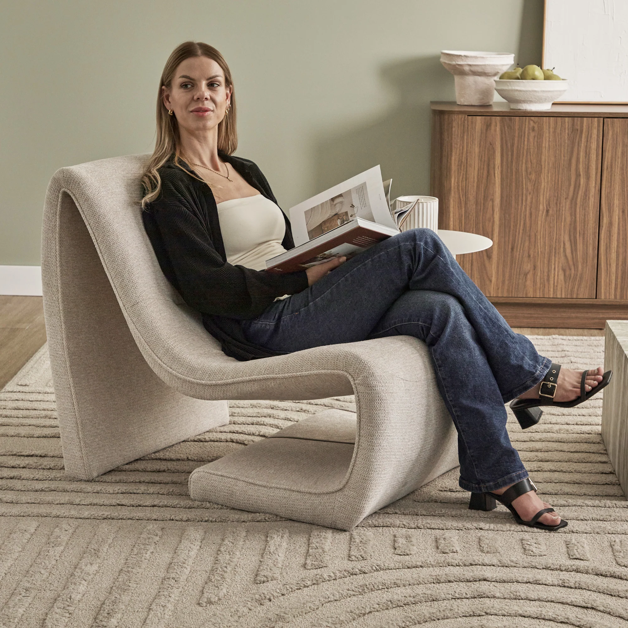 Monroe Accent Chair Cream - Image 6