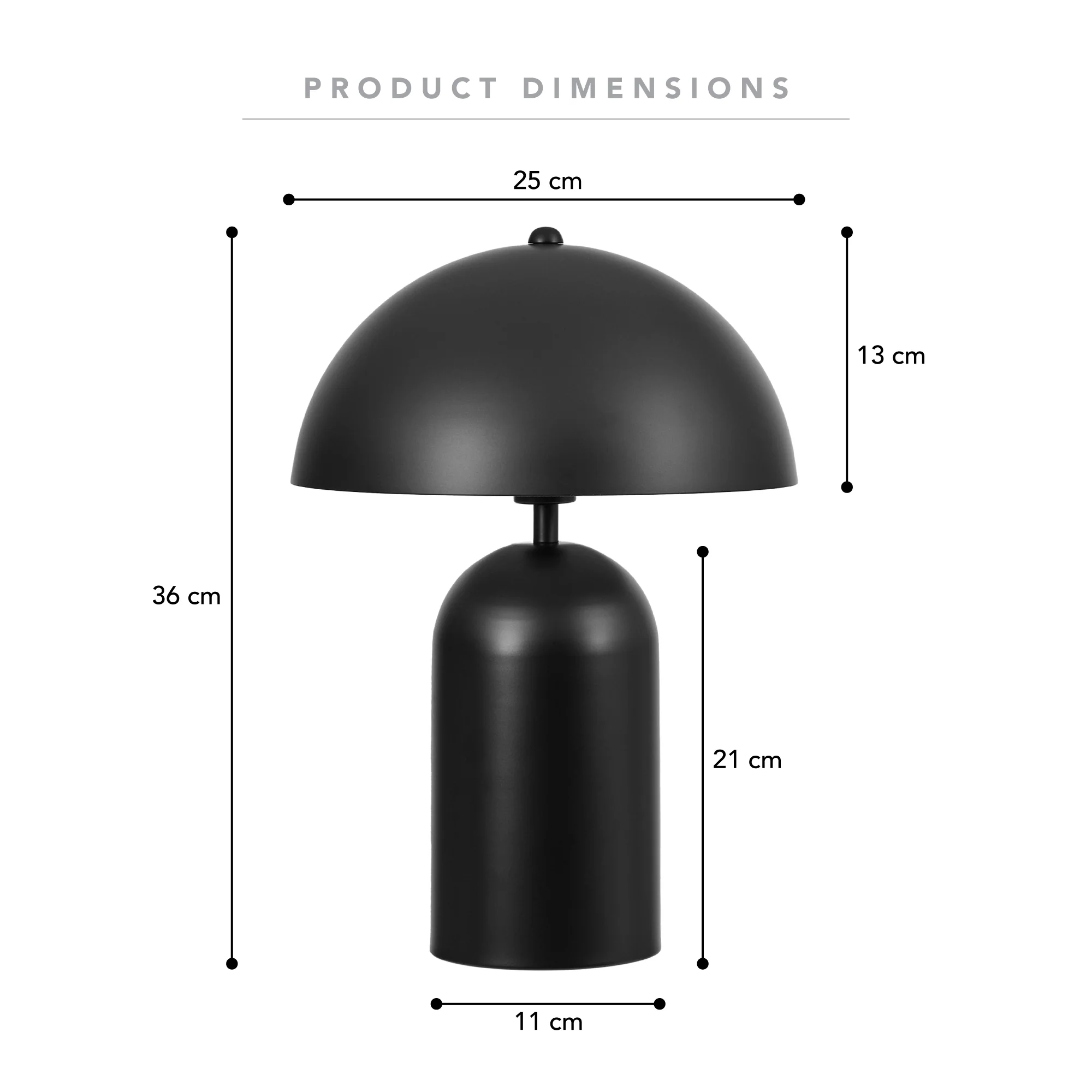 Mushroom Table Lamp Black (Set of 2) - Image 3