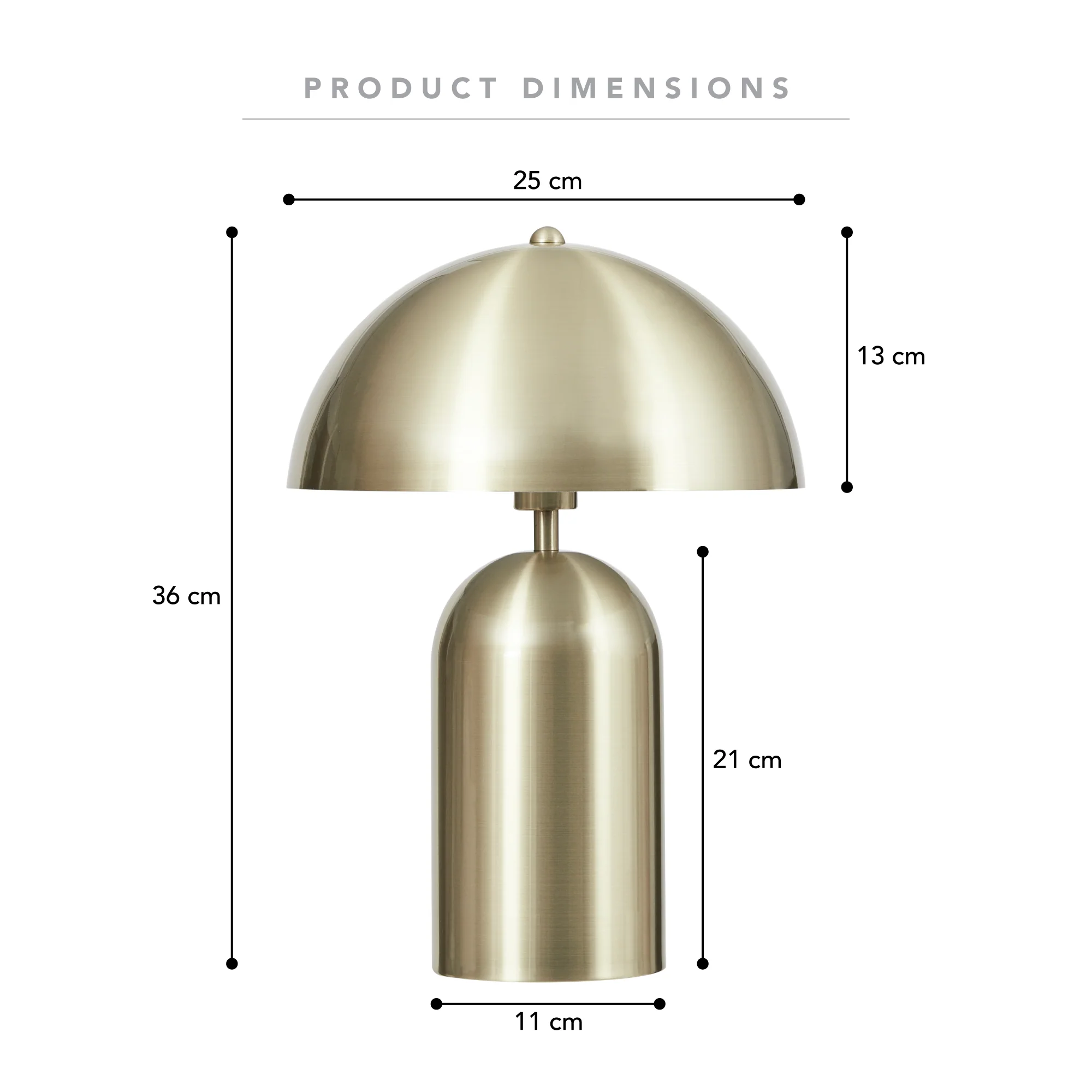 Mushroom Table Lamp Gold - Image 3