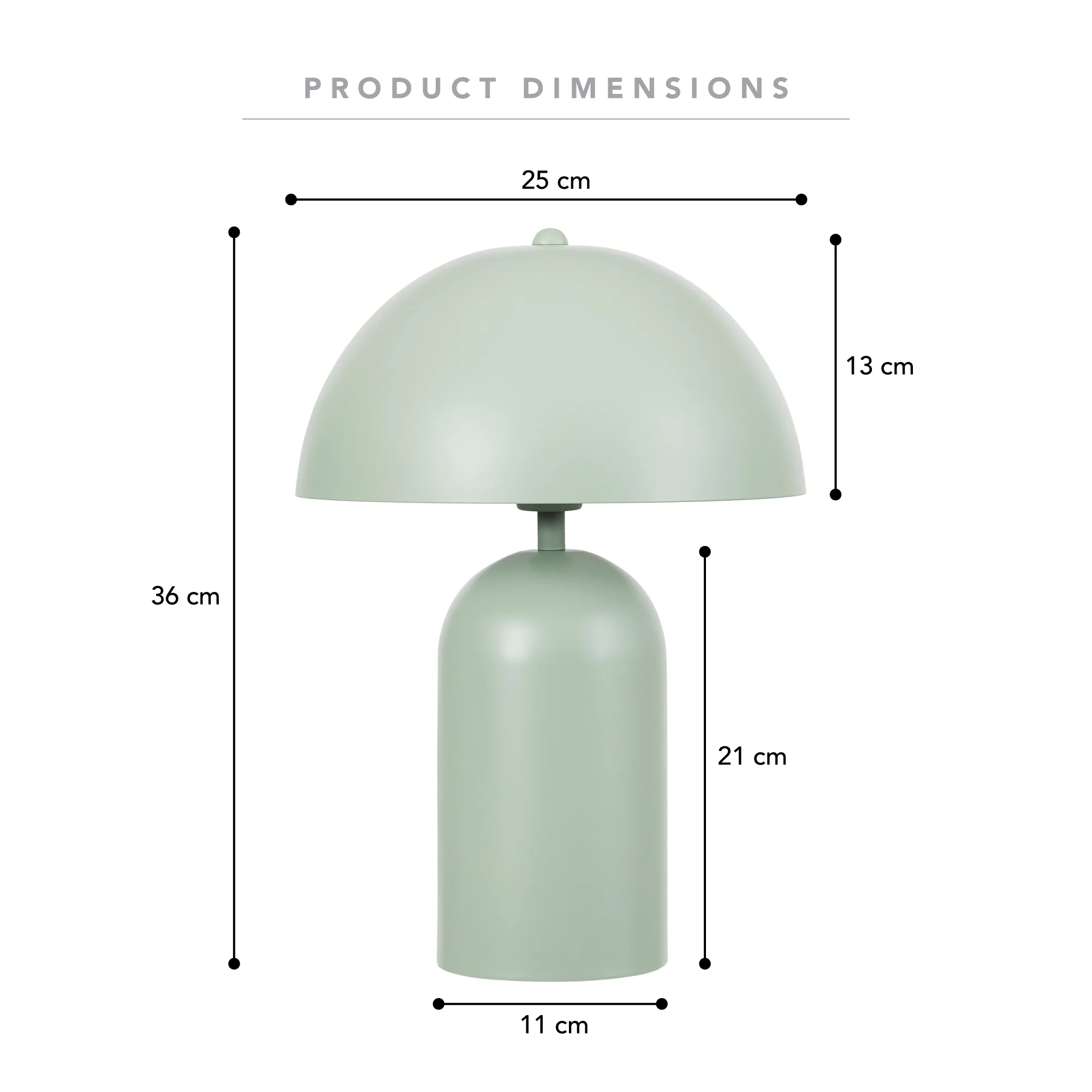 Mushroom Table Lamp Sage (Set of 2) - Image 3