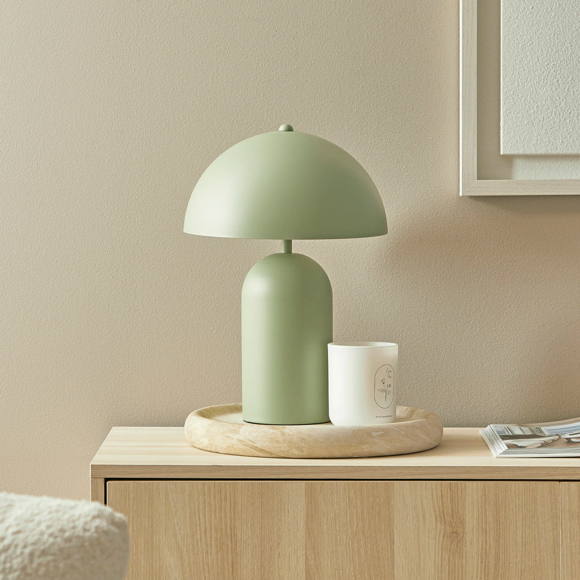 Mushroom Table Lamp Sage (Set of 2) - Image 6