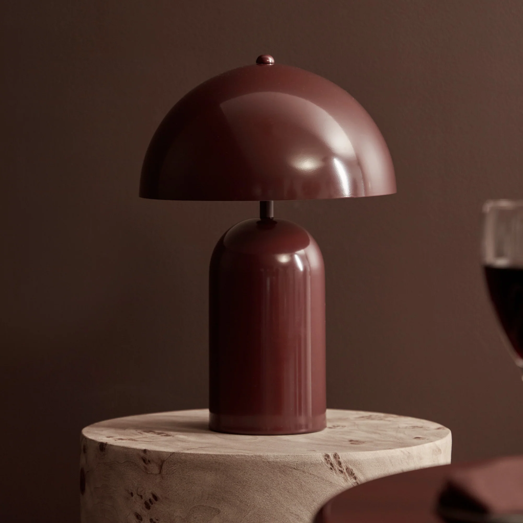 Mushroom Table Lamp Cabernet - Image 2