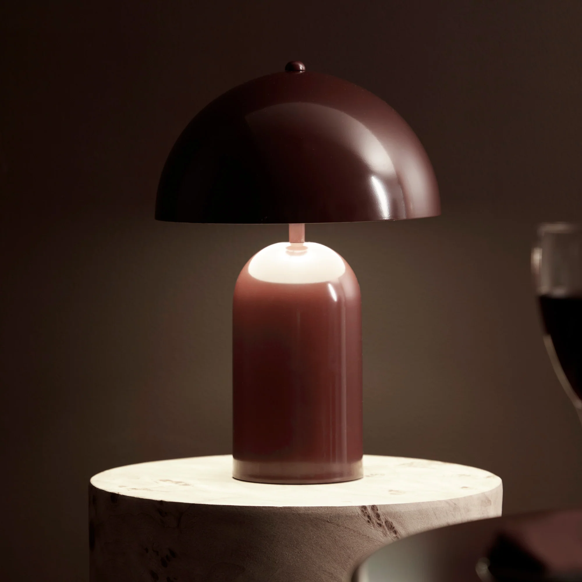 Mushroom Table Lamp Cabernet - Image 4