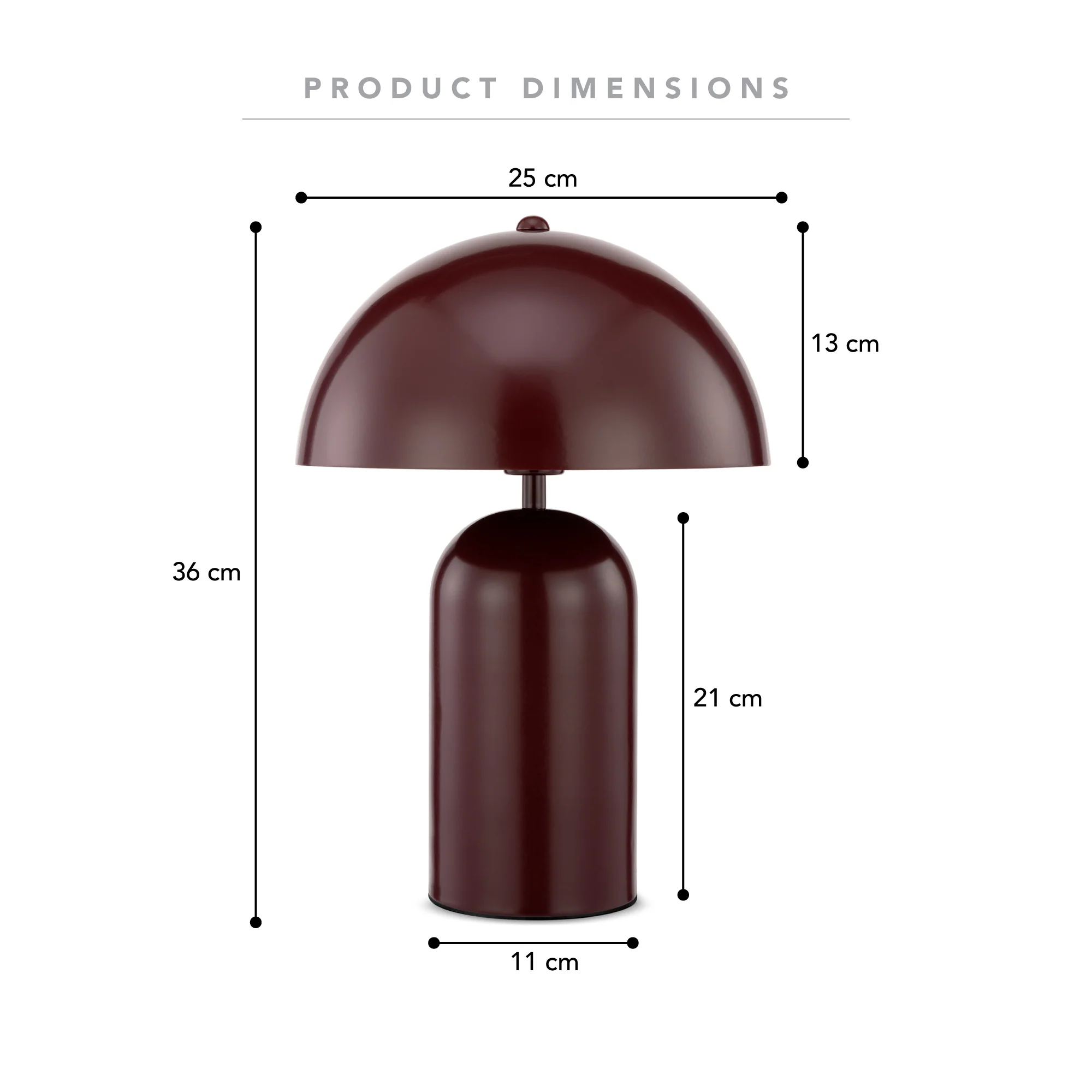 Mushroom Table Lamp Cabernet (Set of 2) - Image 3