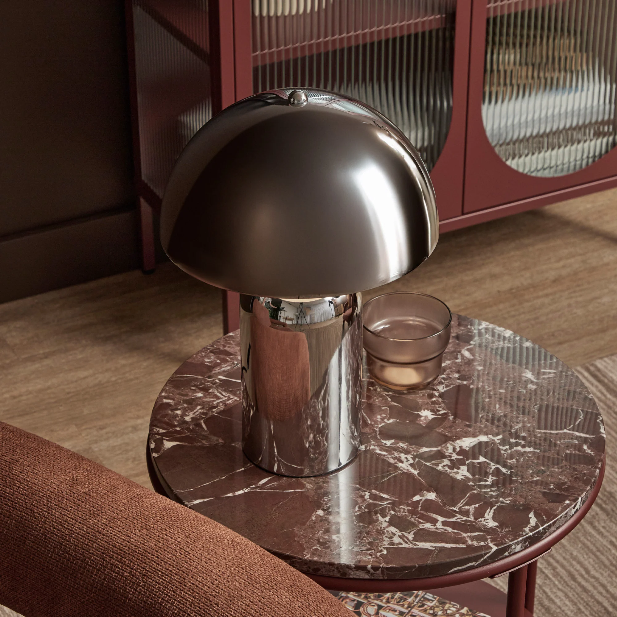 Mushroom Table Lamp Chrome - Image 5