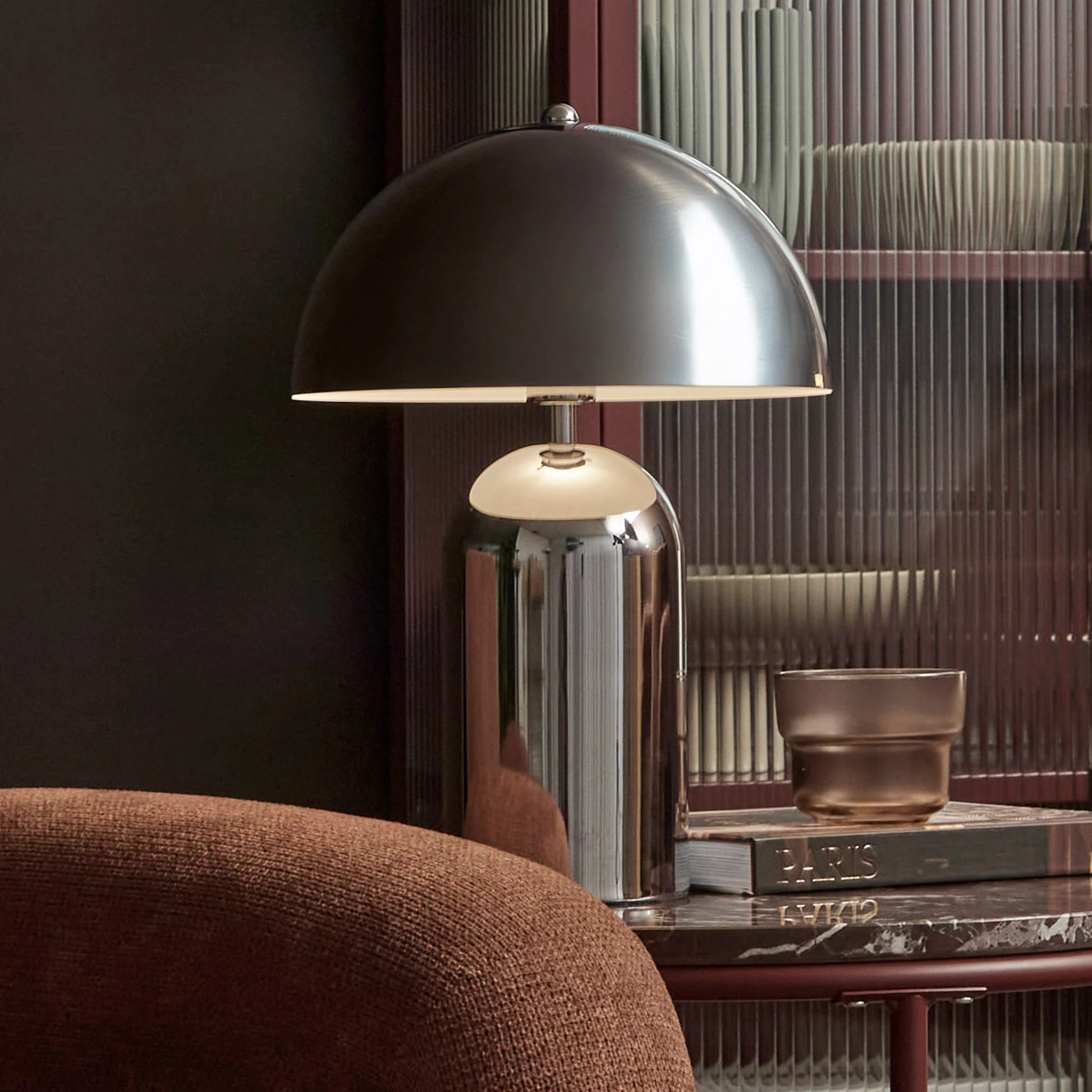 Mushroom Table Lamp Chrome - Image 7