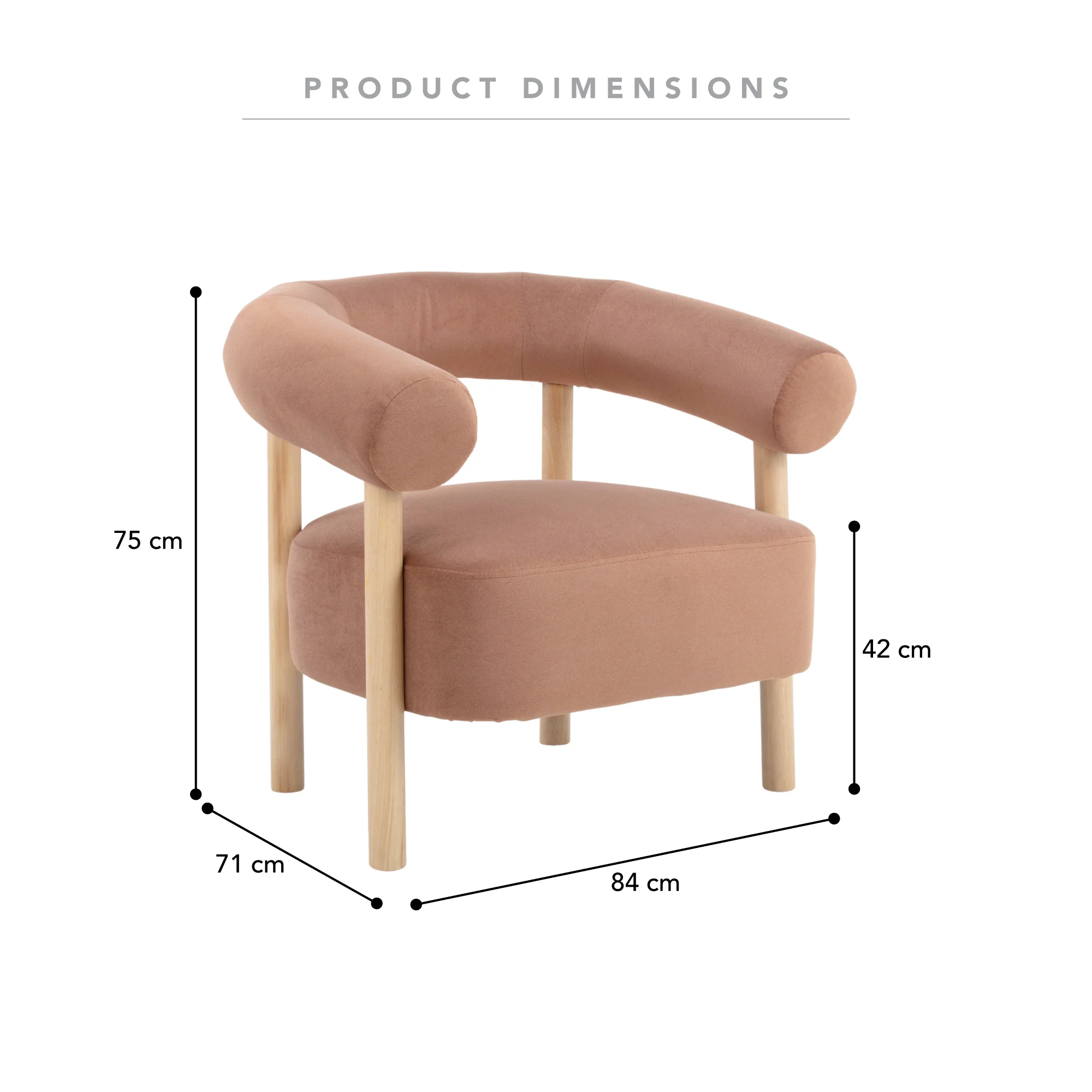 Nadia Armchair Rust (Set of 2) - Image 3