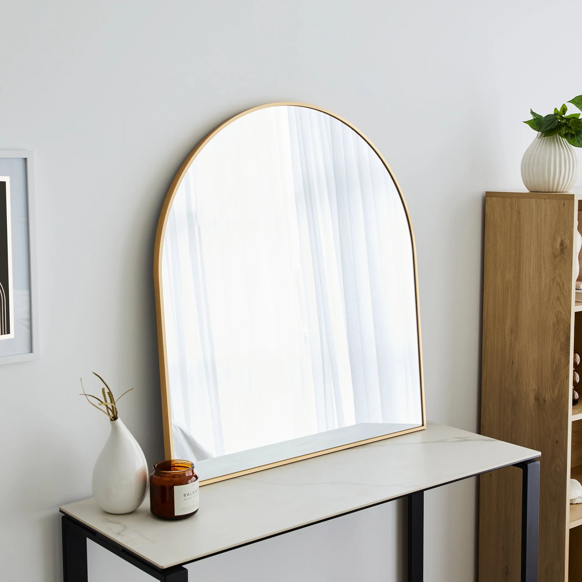Naomi 85cm Large Arch Mirror Gold