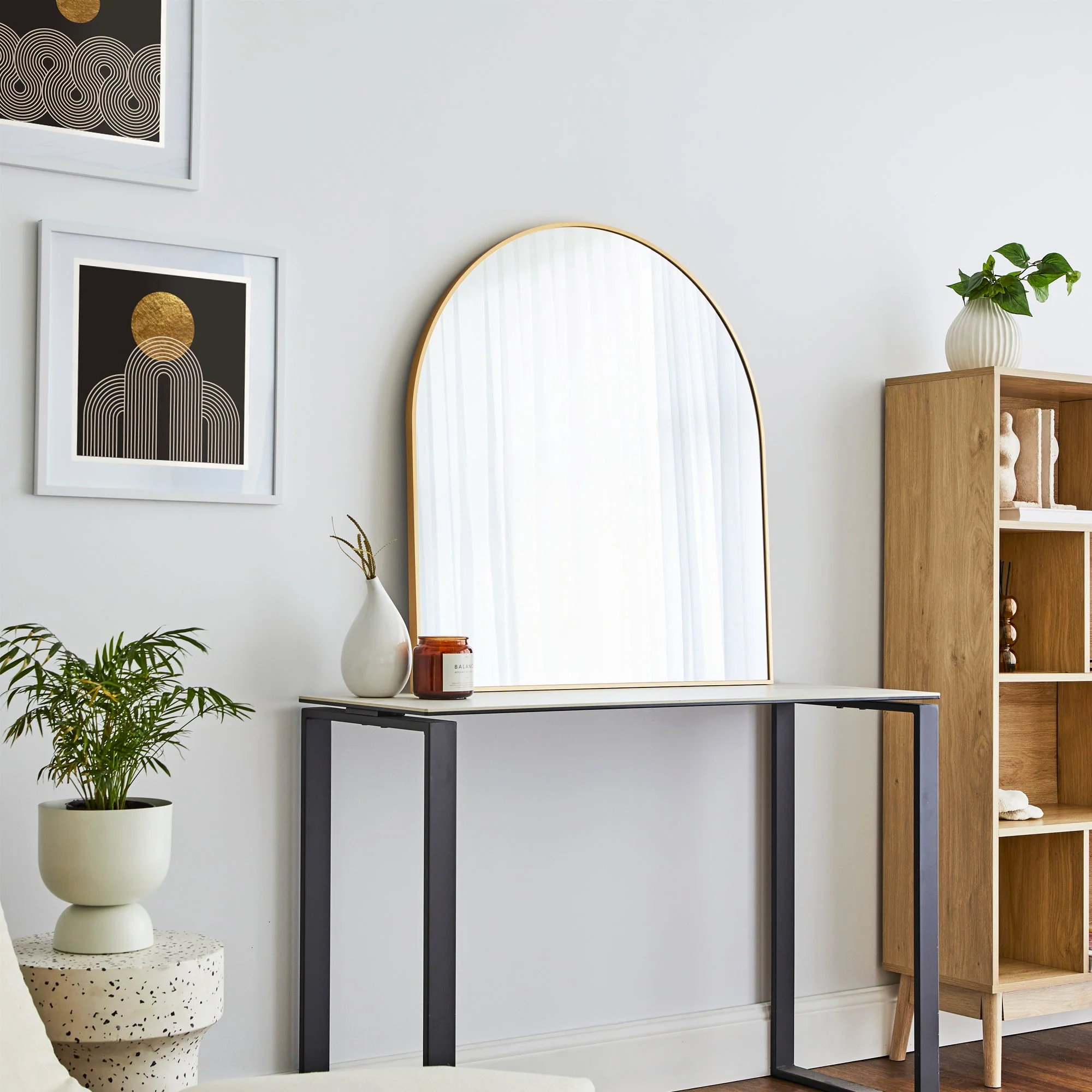 Naomi 85cm Large Arch Mirror Gold - Image 4