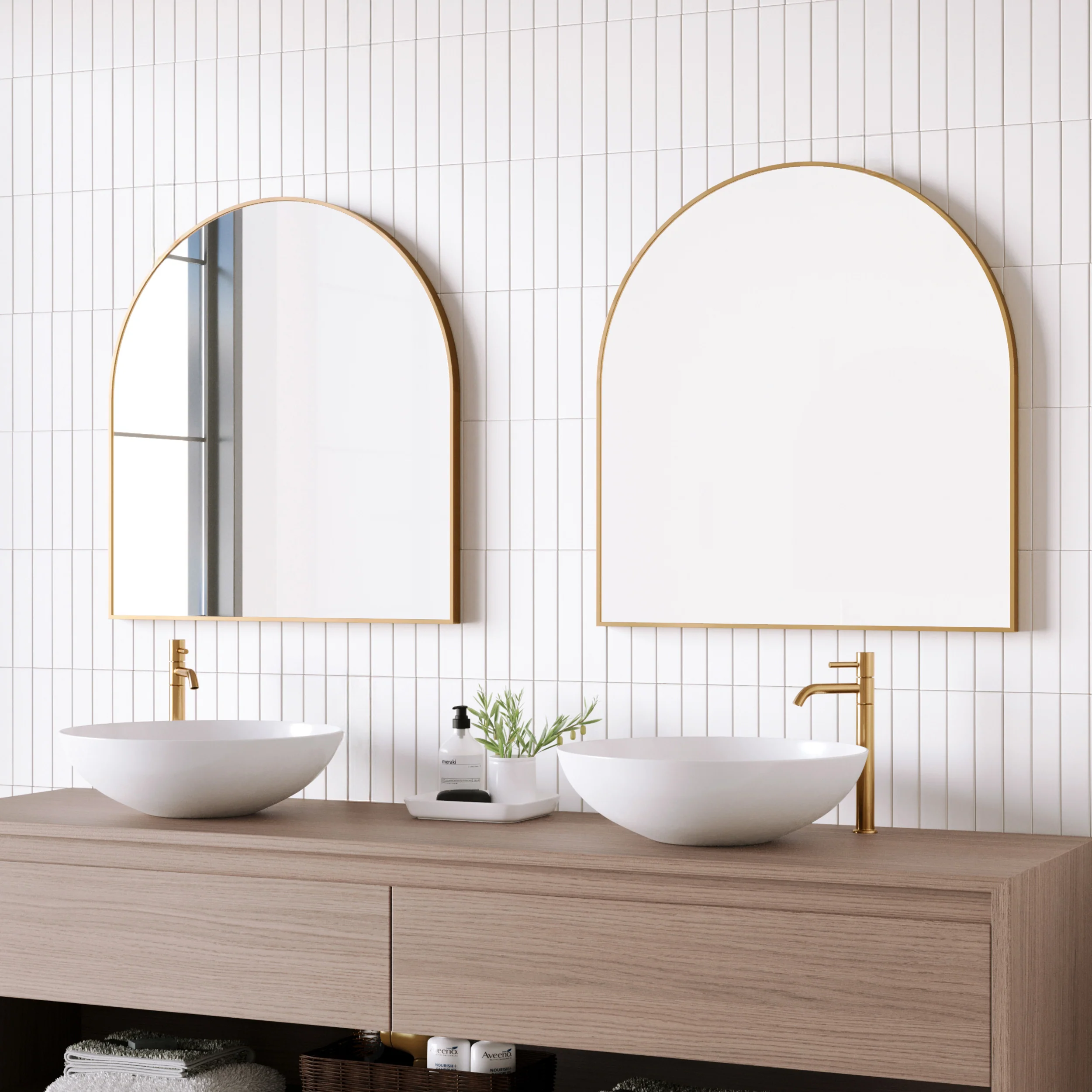 Naomi 85cm Large Arch Mirror Gold (Set of 2) - Image 2