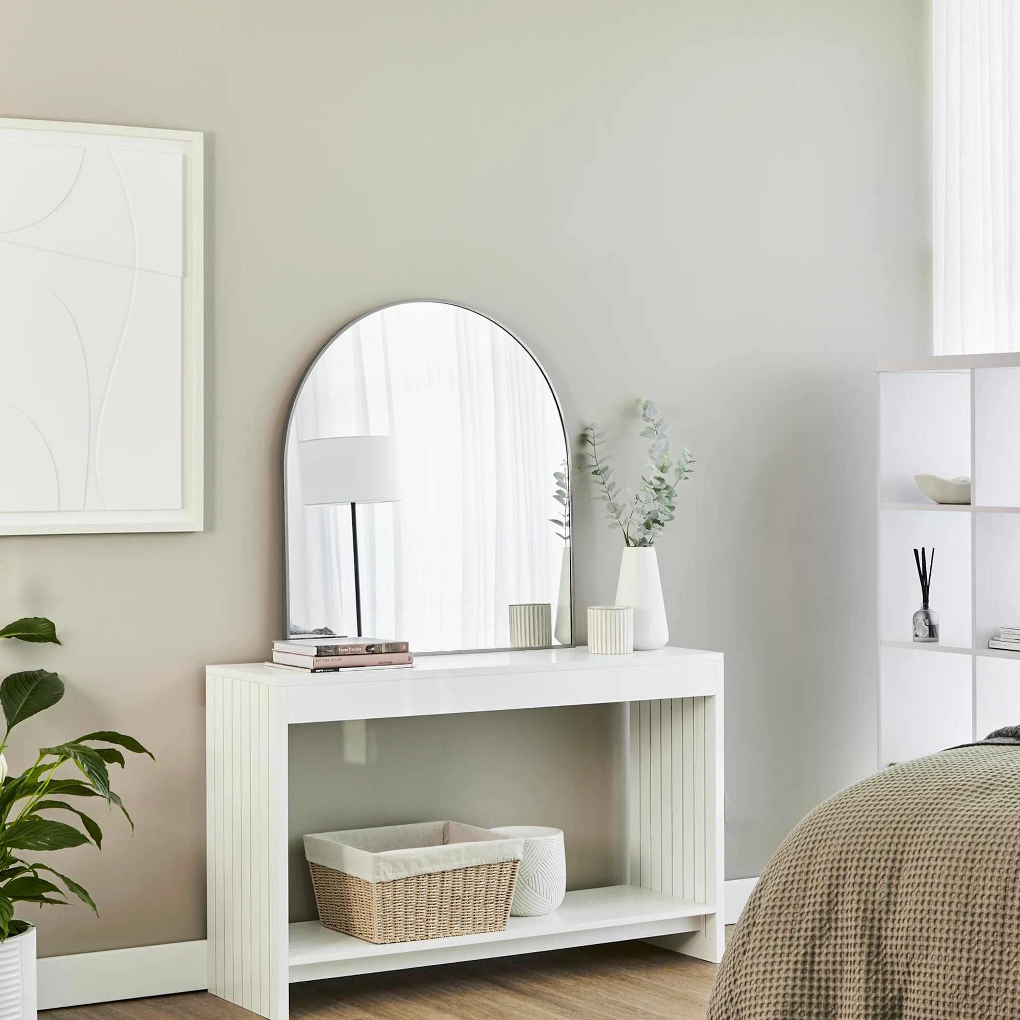 Naomi 85cm Large Arch Mirror Gun Metal Grey - Image 9