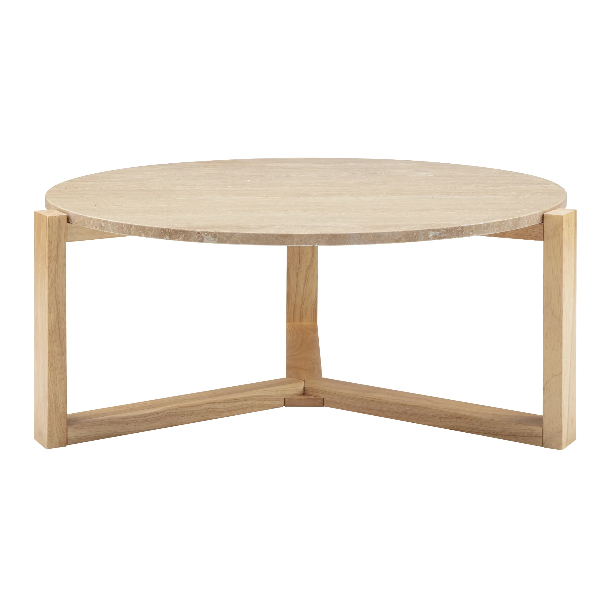 Neith 83cm Real Travertine Coffee Table Natural - Image 2