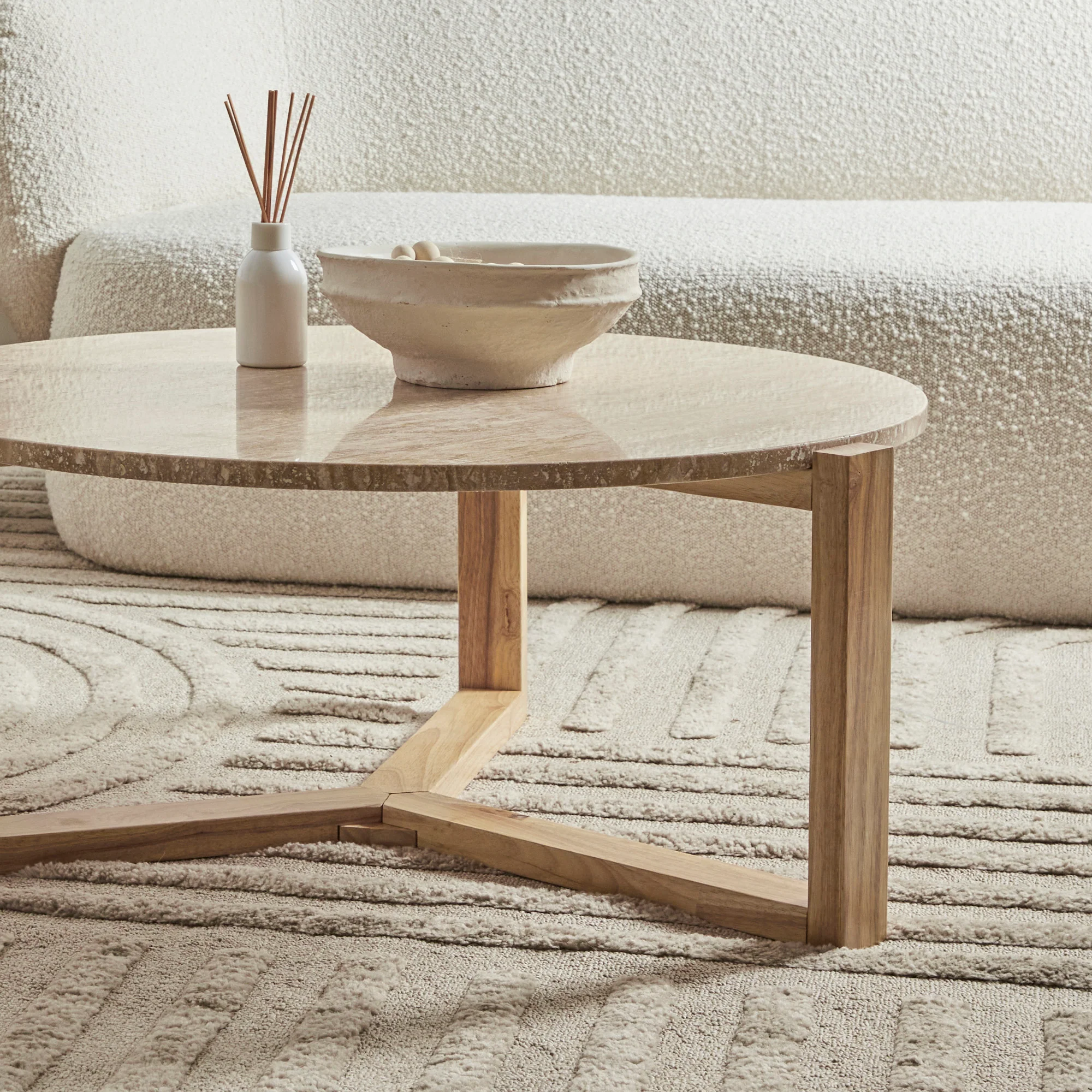 Neith 83cm Real Travertine Coffee Table Natural - Image 7