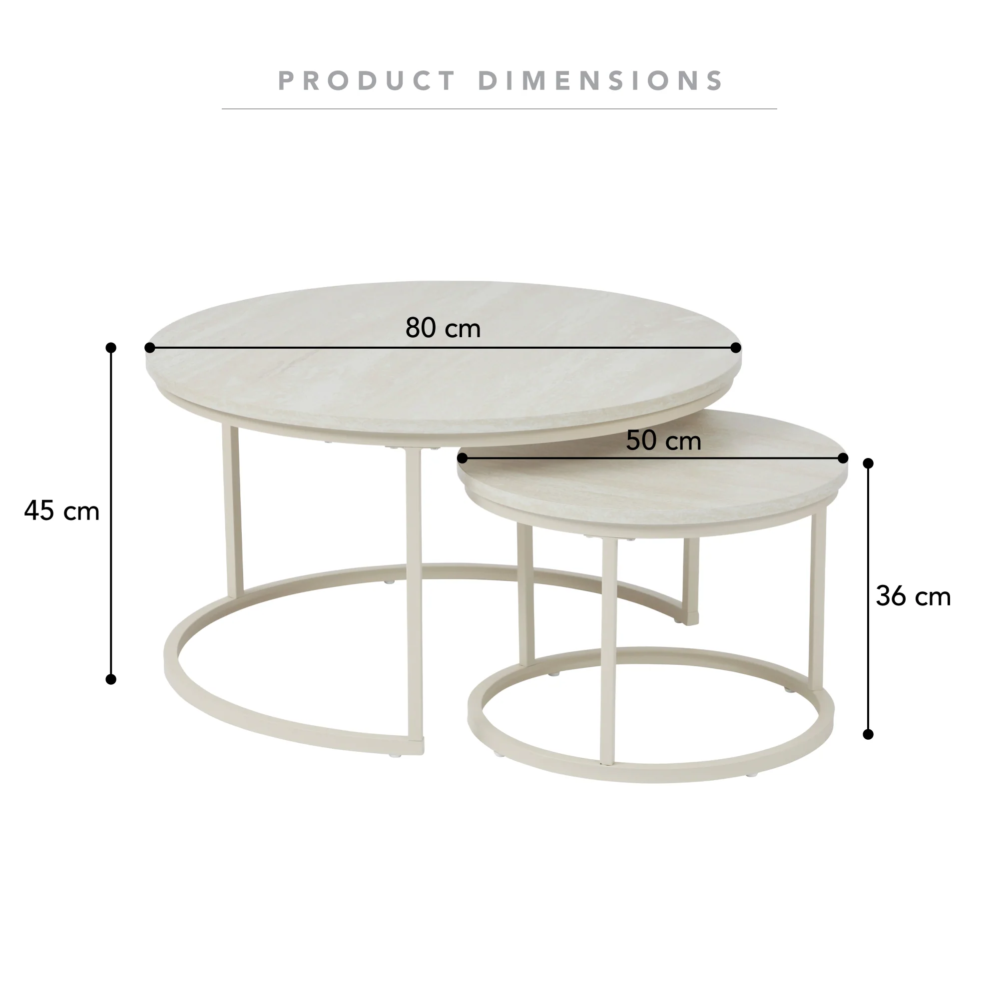 Nesting Sonoma Coffee Tables Set of 2 Travertine Look - Image 3