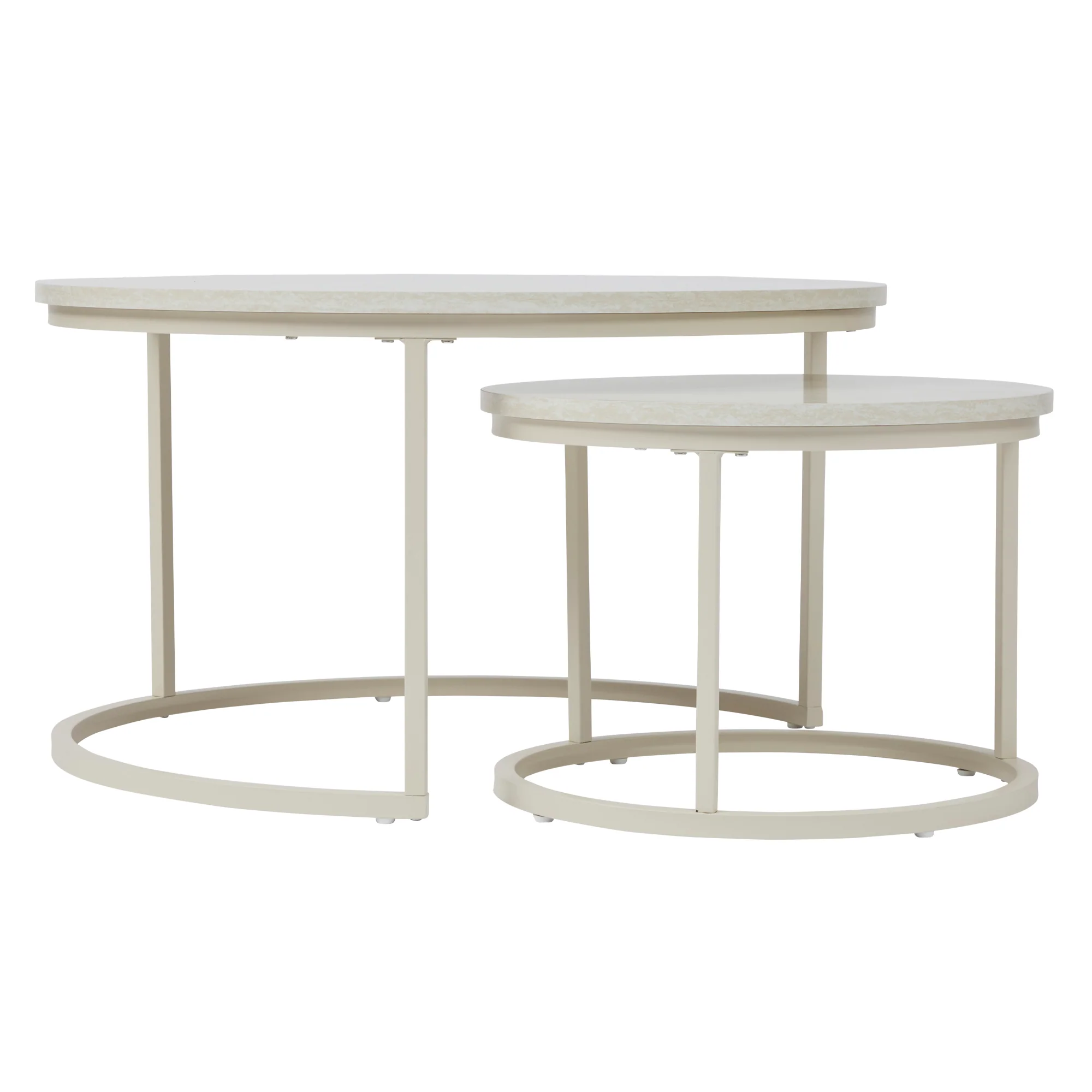 Nesting Sonoma Coffee Tables Set of 2 Travertine Look - Image 9