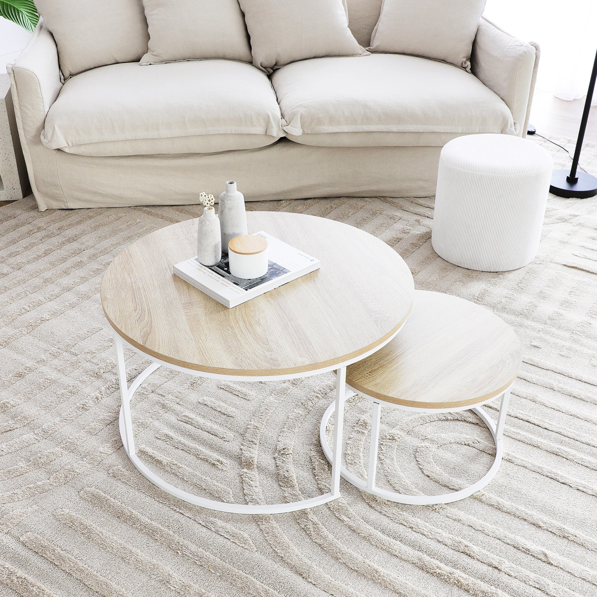 Nesting Sonoma Coffee Tables Set Of 2 White - Image 5