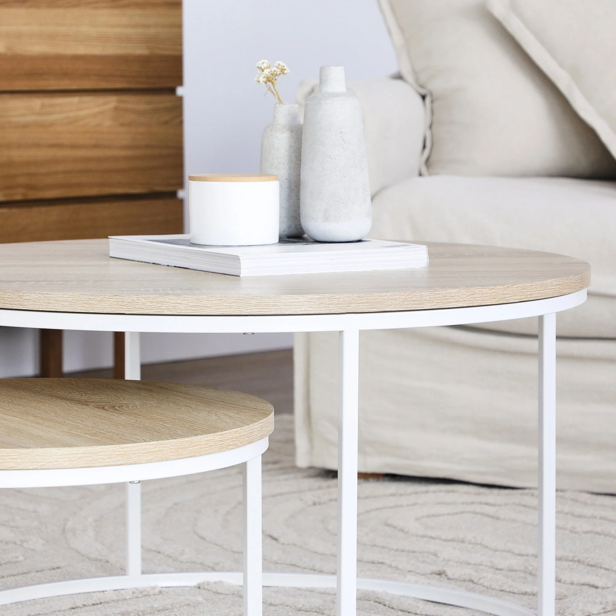 Nesting Sonoma Coffee Tables Set Of 2 White - Image 6