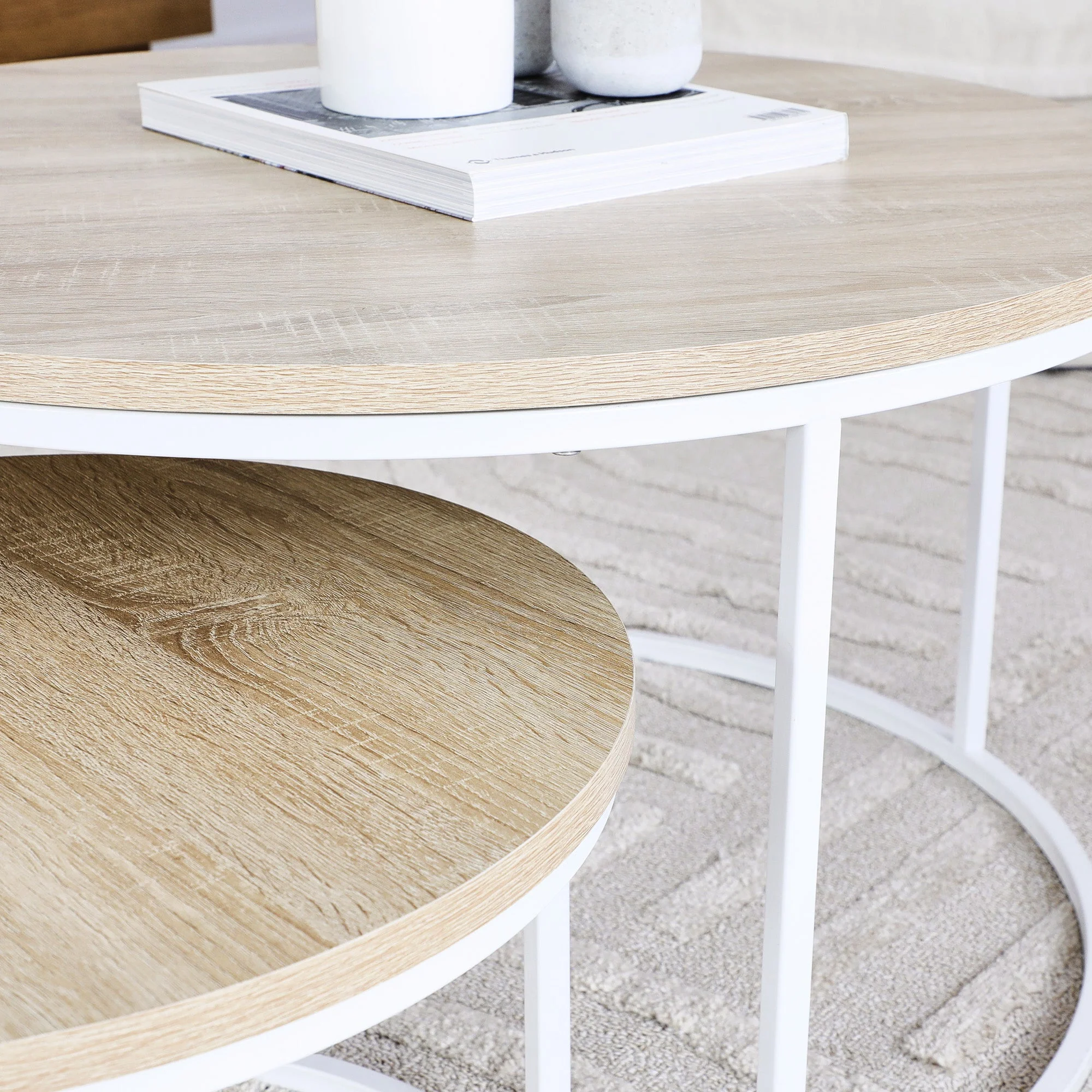 Nesting Sonoma Coffee Tables Set Of 2 White - Image 7