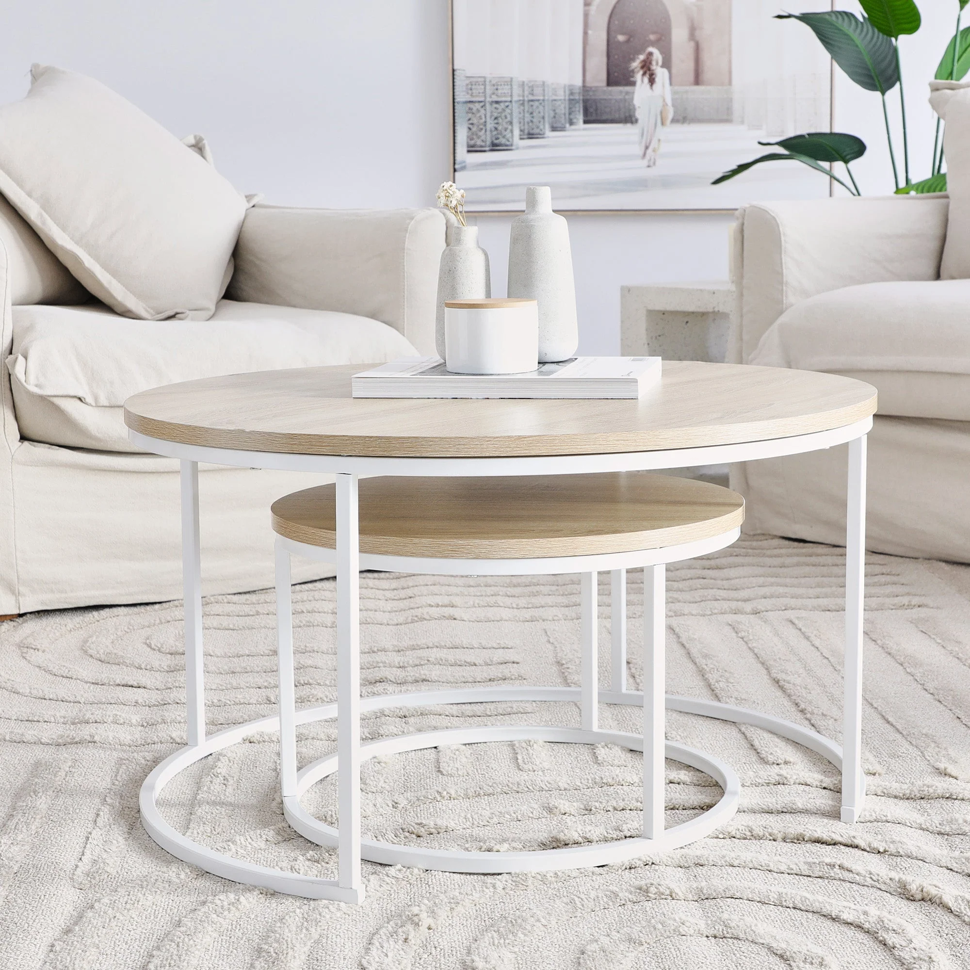 Nesting Sonoma Coffee Tables Set Of 2 White - Image 8