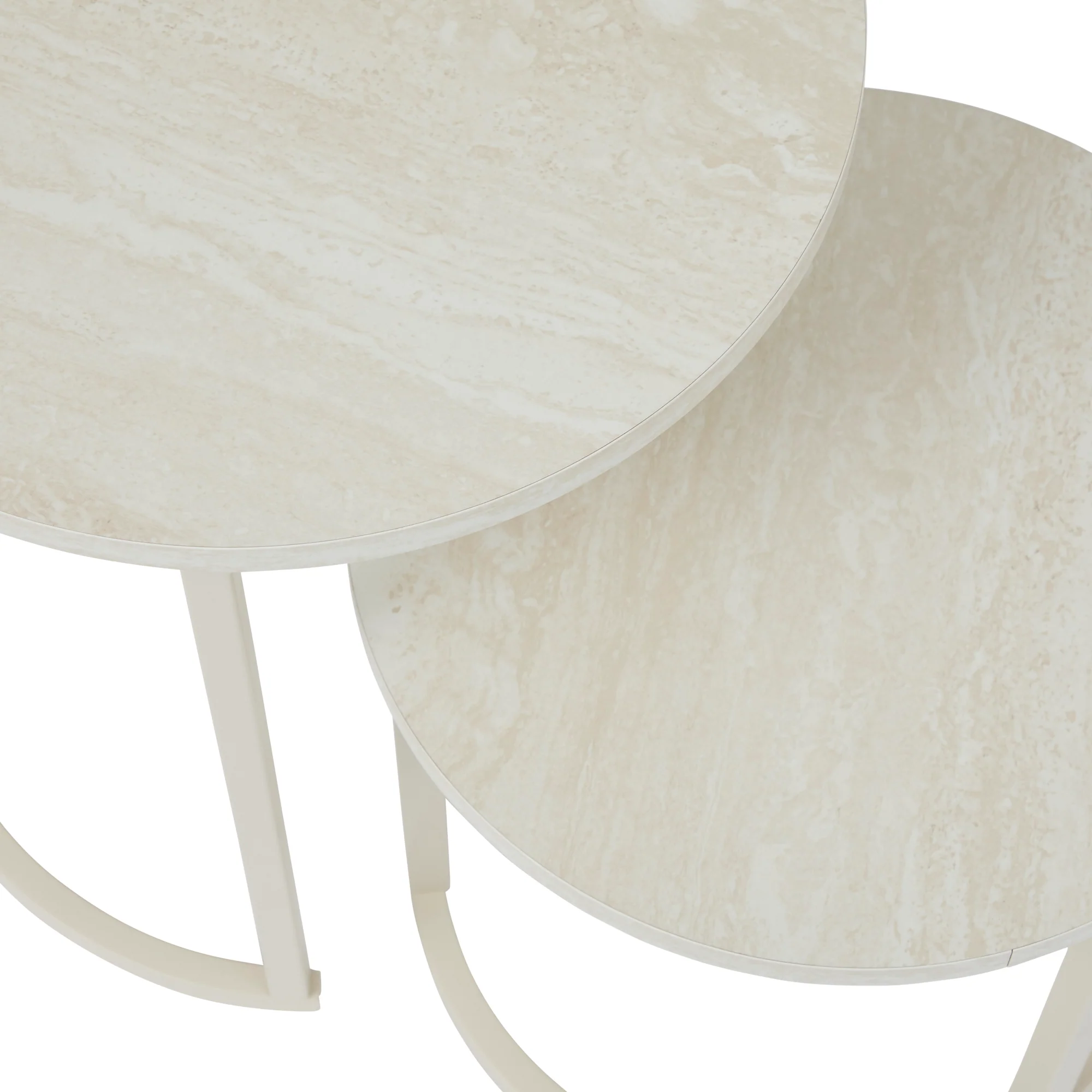 Waterfall Sonoma Side Tables Set of 2 Travertine Look - Image 10