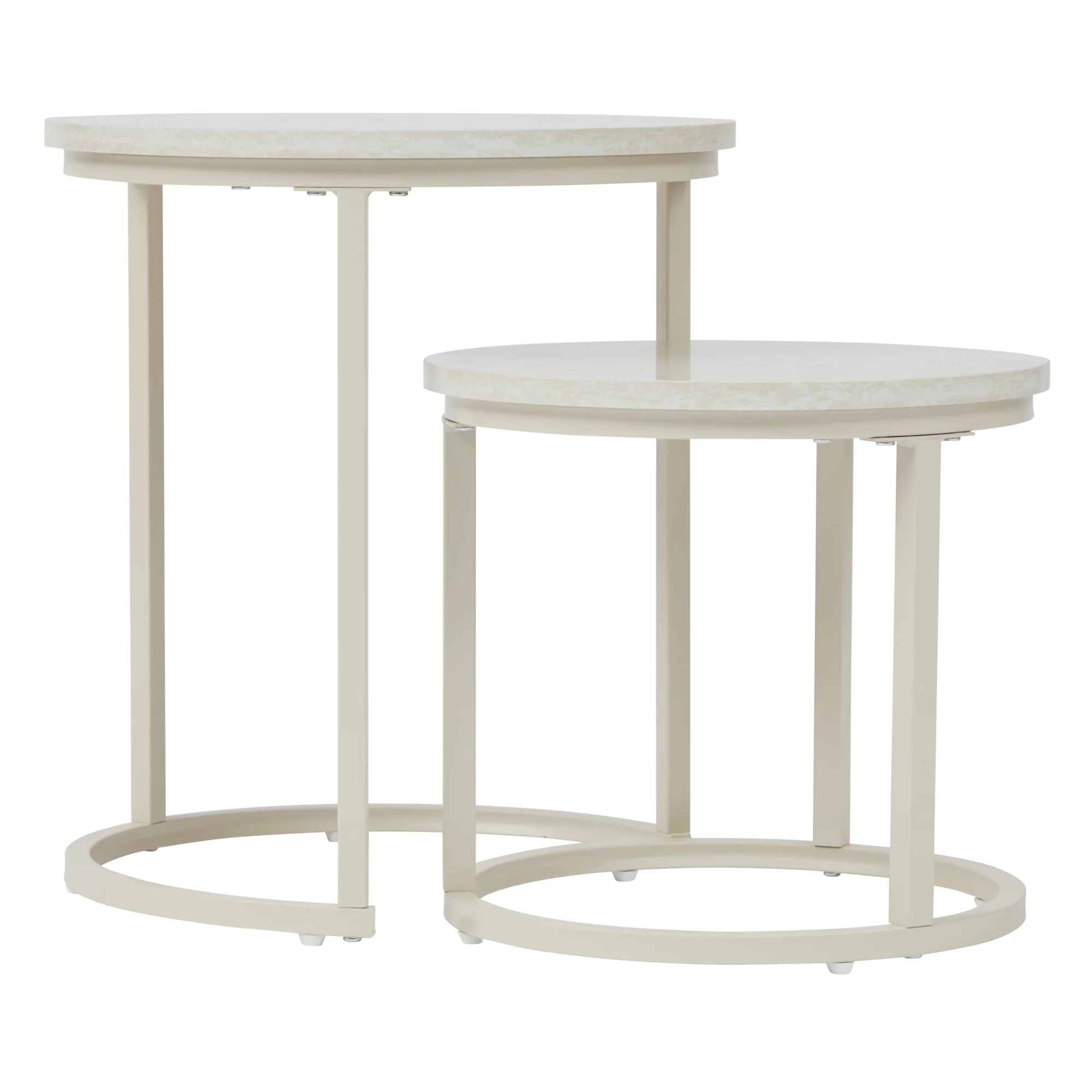 Waterfall Sonoma Side Tables Set of 2 Travertine Look - Image 11