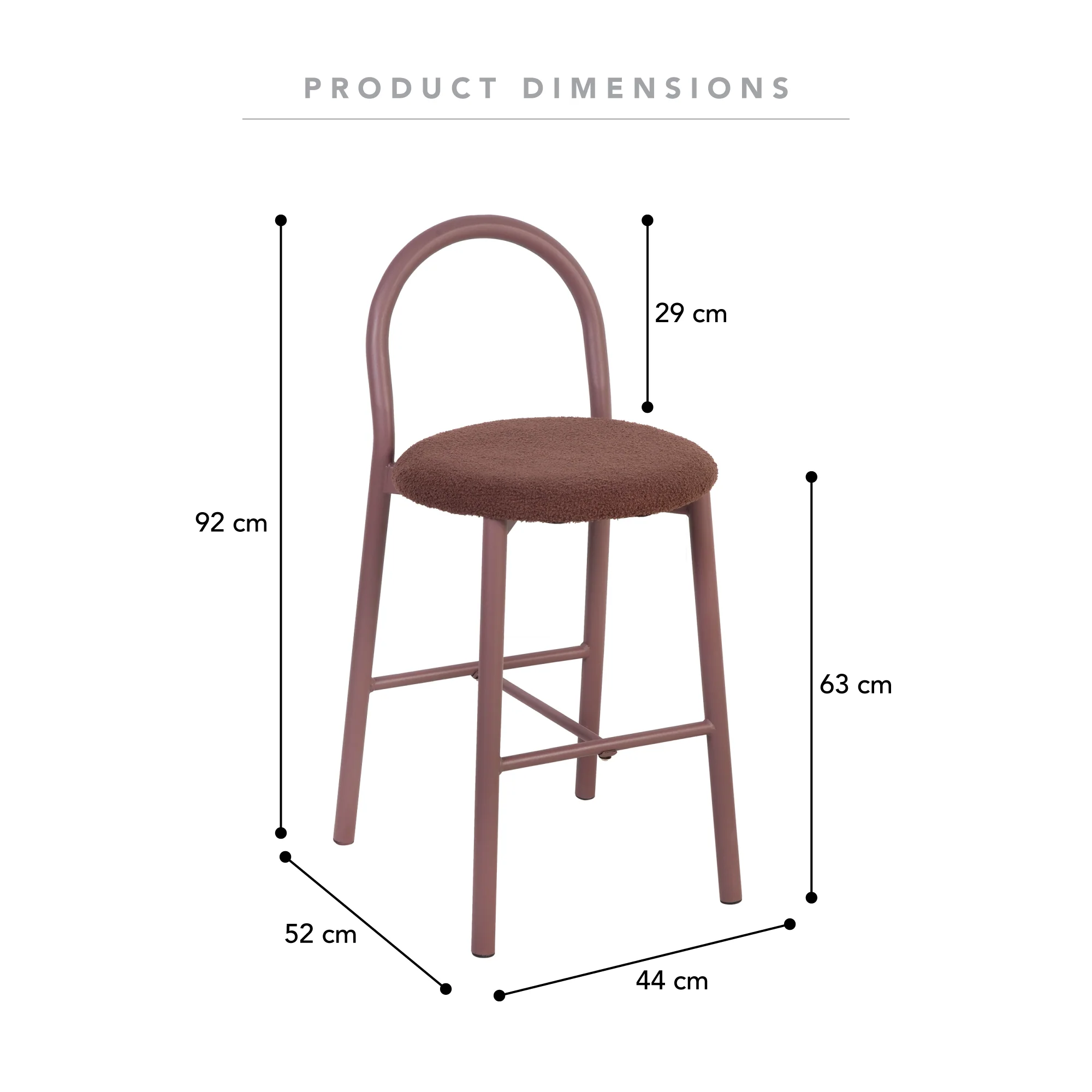 Newport Set of 2 Barstools Claret - Image 3
