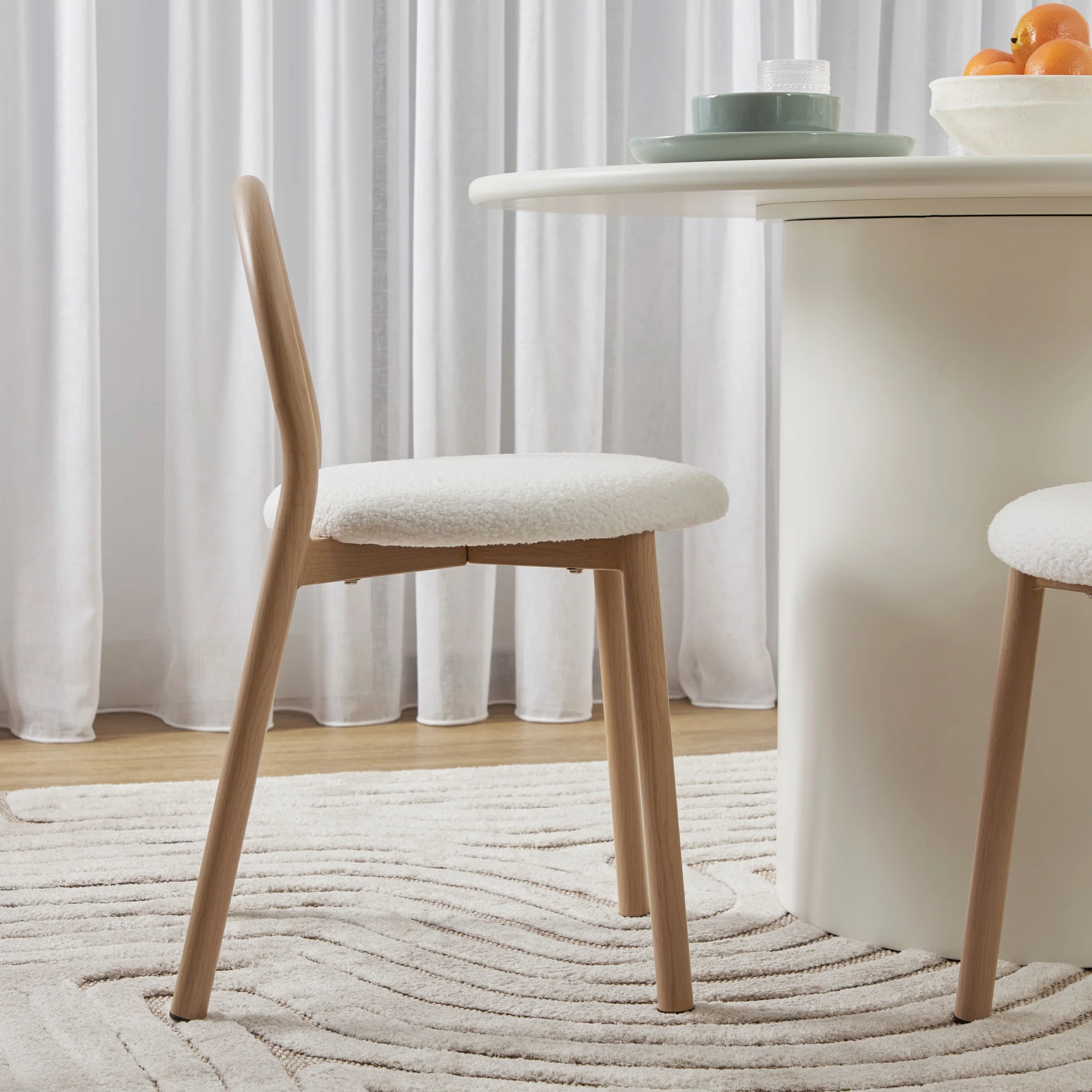 Newport Set of 2 Dining Chairs Cream - Image 4