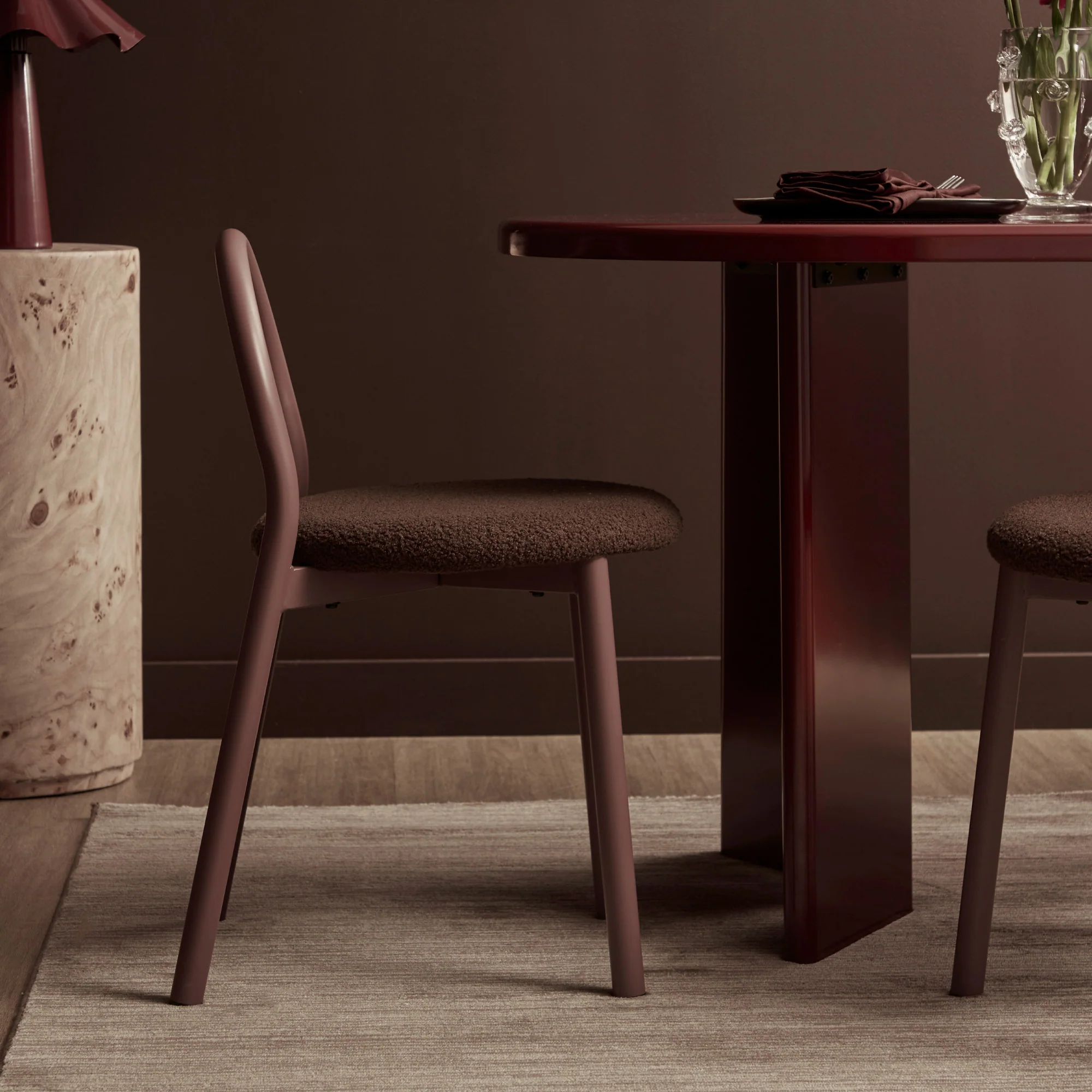 Newport Set of 4 Dining Chairs Claret - Image 4