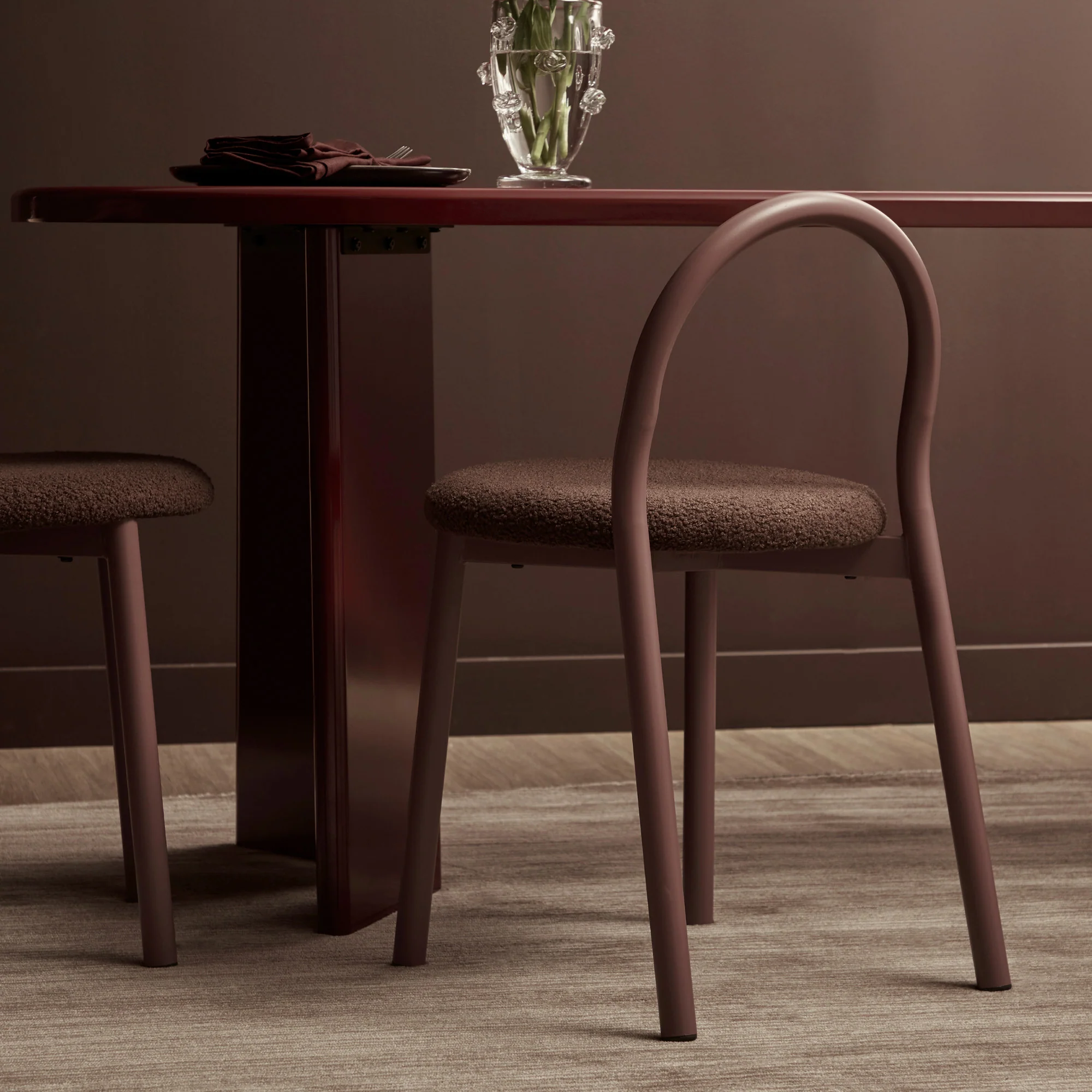 Newport Set of 4 Dining Chairs Claret - Image 7