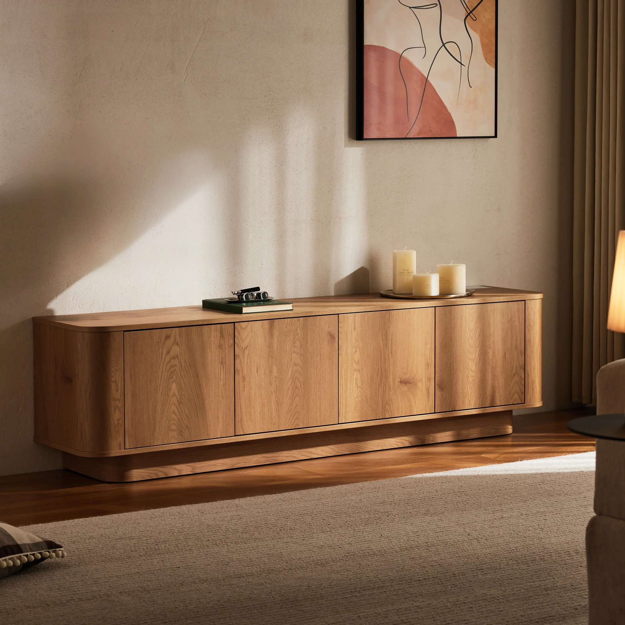 Nina Entertainment Unit Oak (180cm) - Image 11