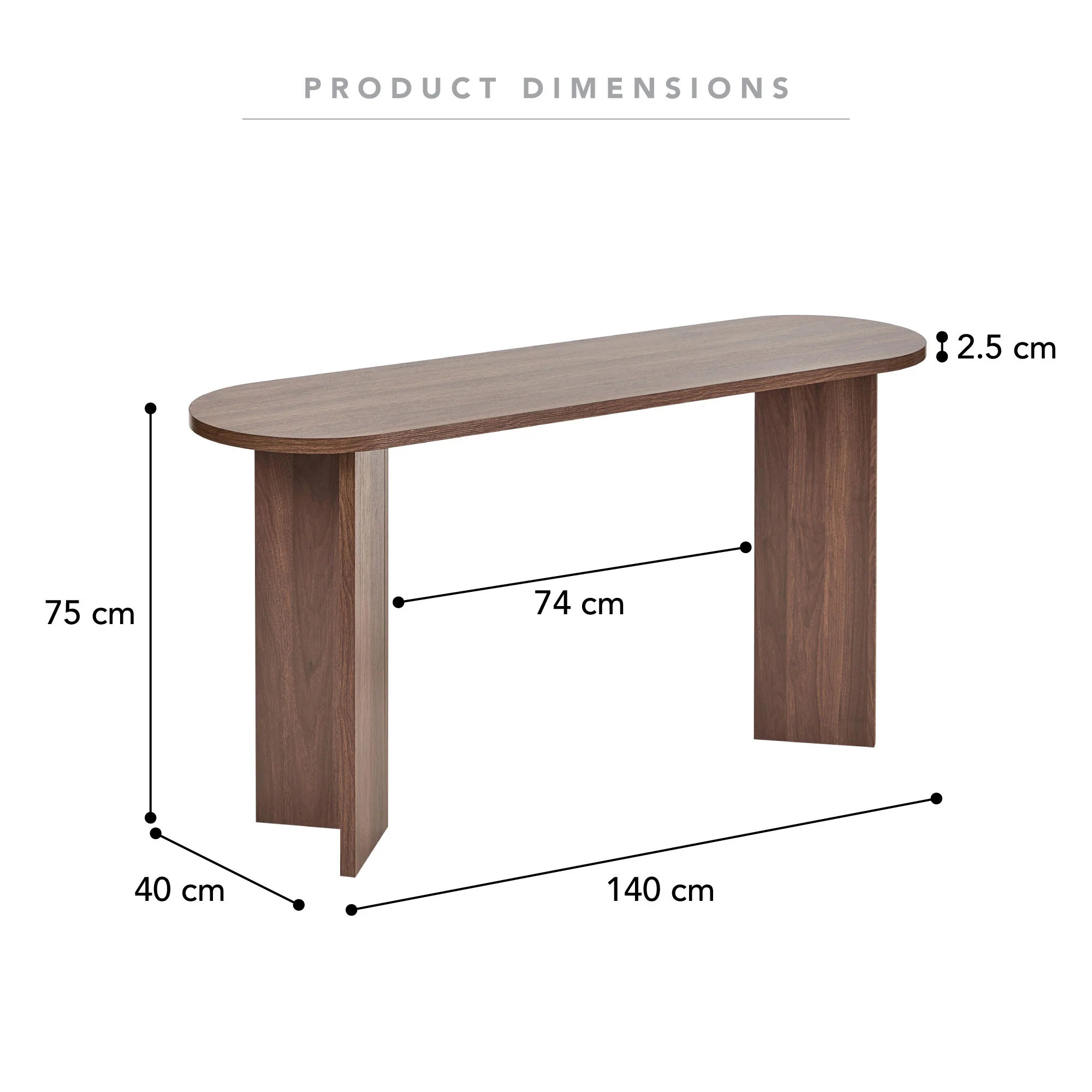 Norquay Console Table Walnut (140cm) - Image 3