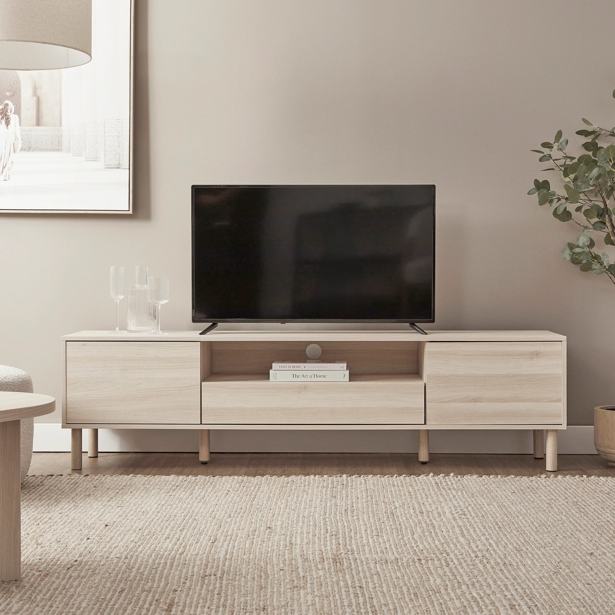 Norquay Entertainment Unit Light Oak (180cm) - Image 7