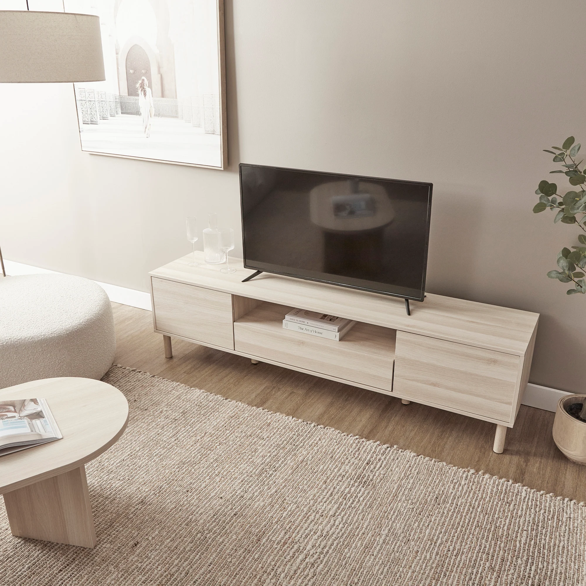 Norquay Entertainment Unit Light Oak (180cm) - Image 9