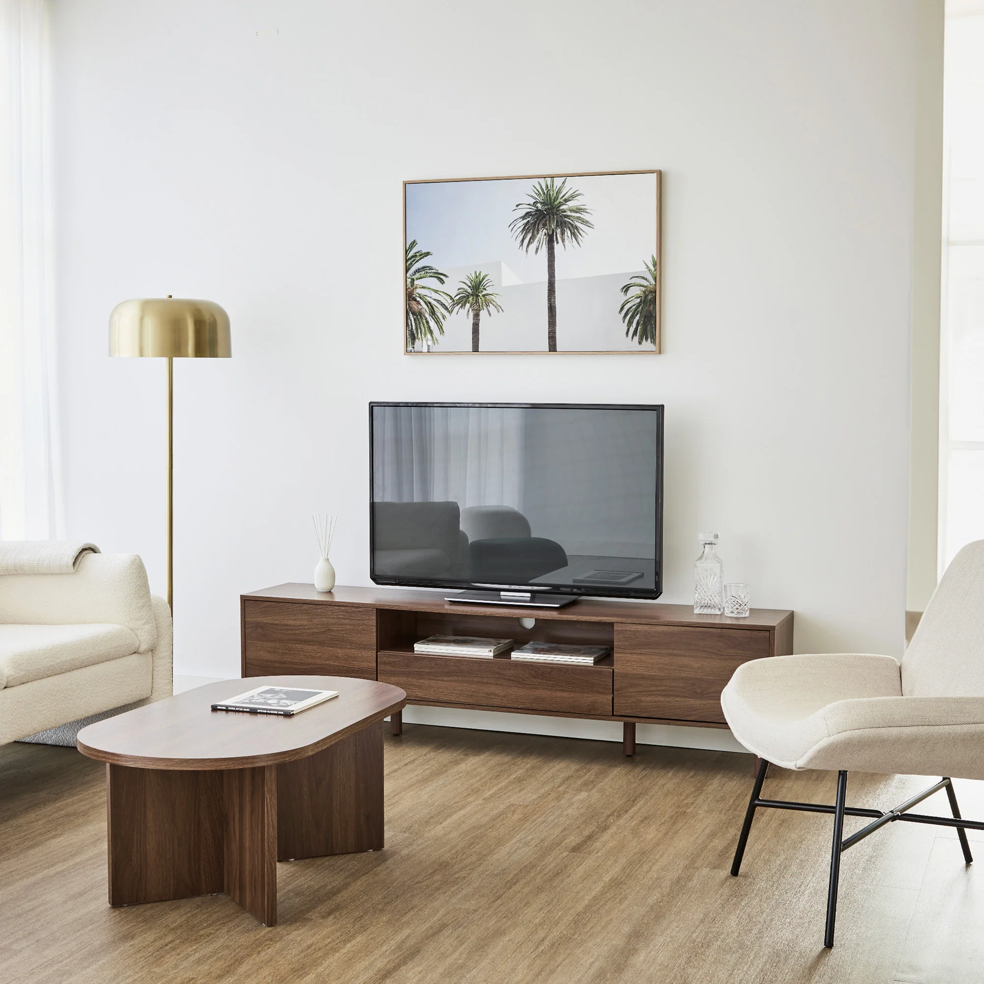 Norquay Entertainment Unit Walnut (180cm) - Image 5