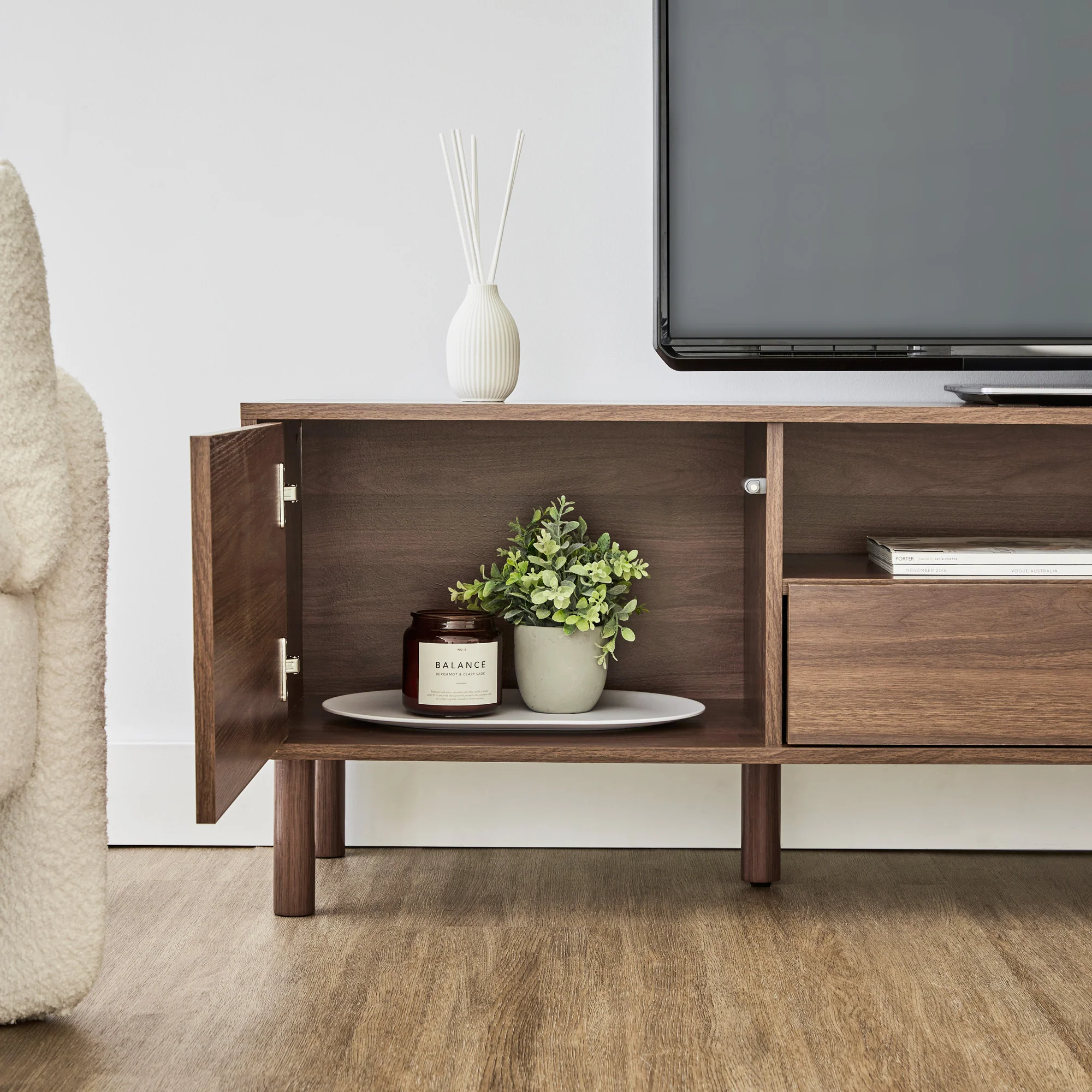 Norquay Entertainment Unit Walnut (180cm) - Image 9