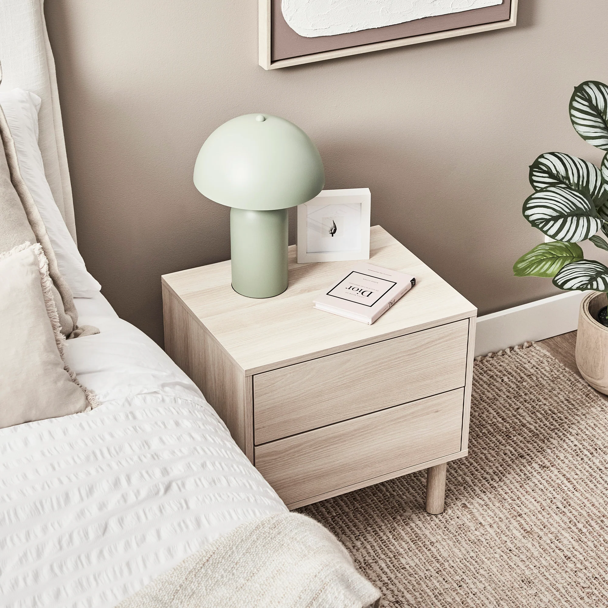 Norquay Bedside Table Light Oak (Set of 2) - Image 5