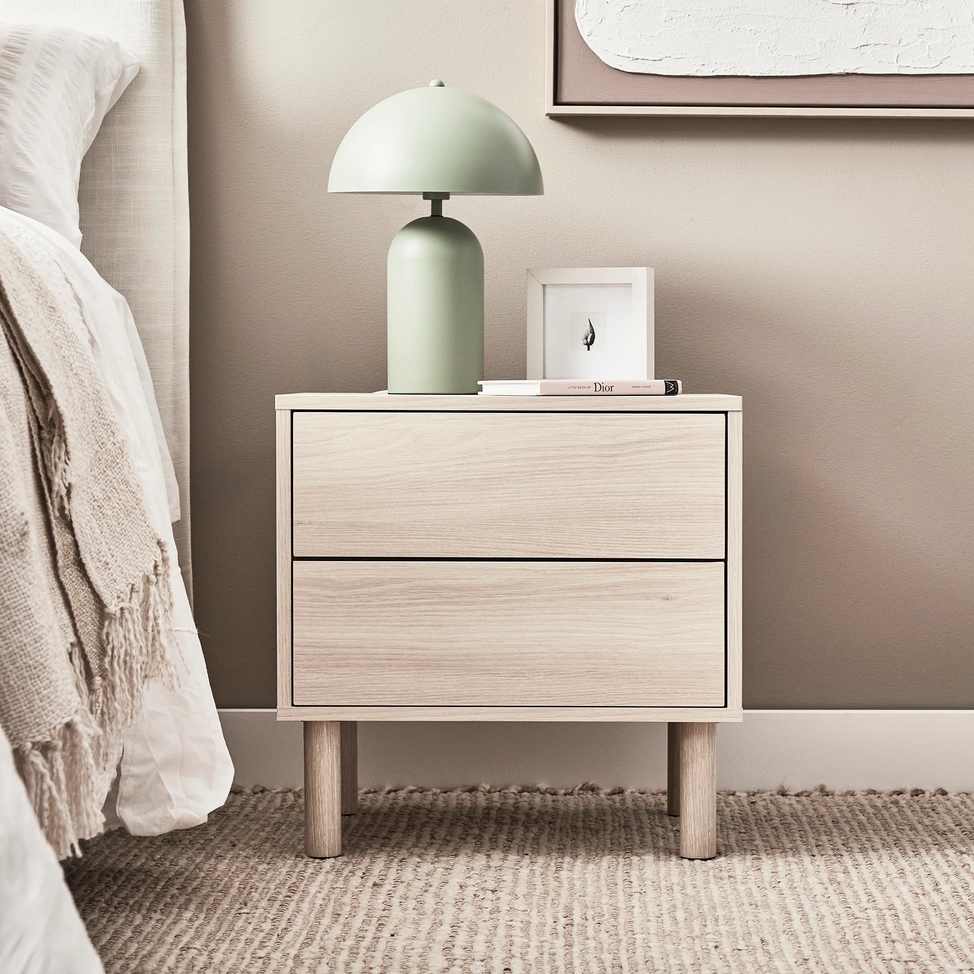 Norquay Bedside Table Light Oak (Set of 2) - Image 7