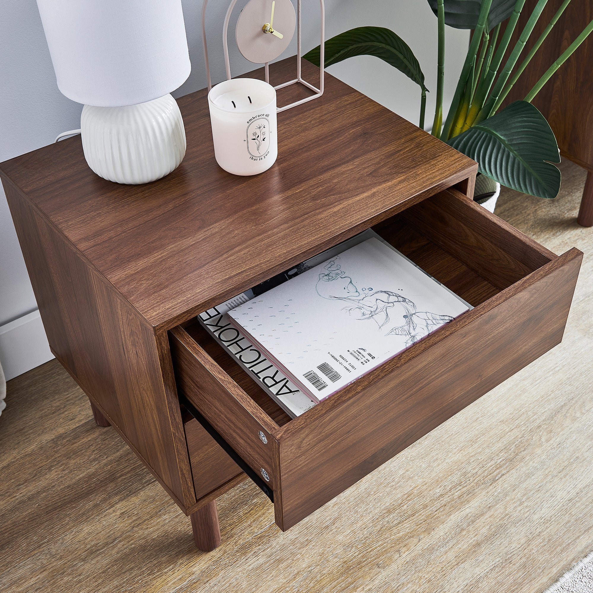 Norquay Bedside Table Walnut (Set of 2) - Image 6