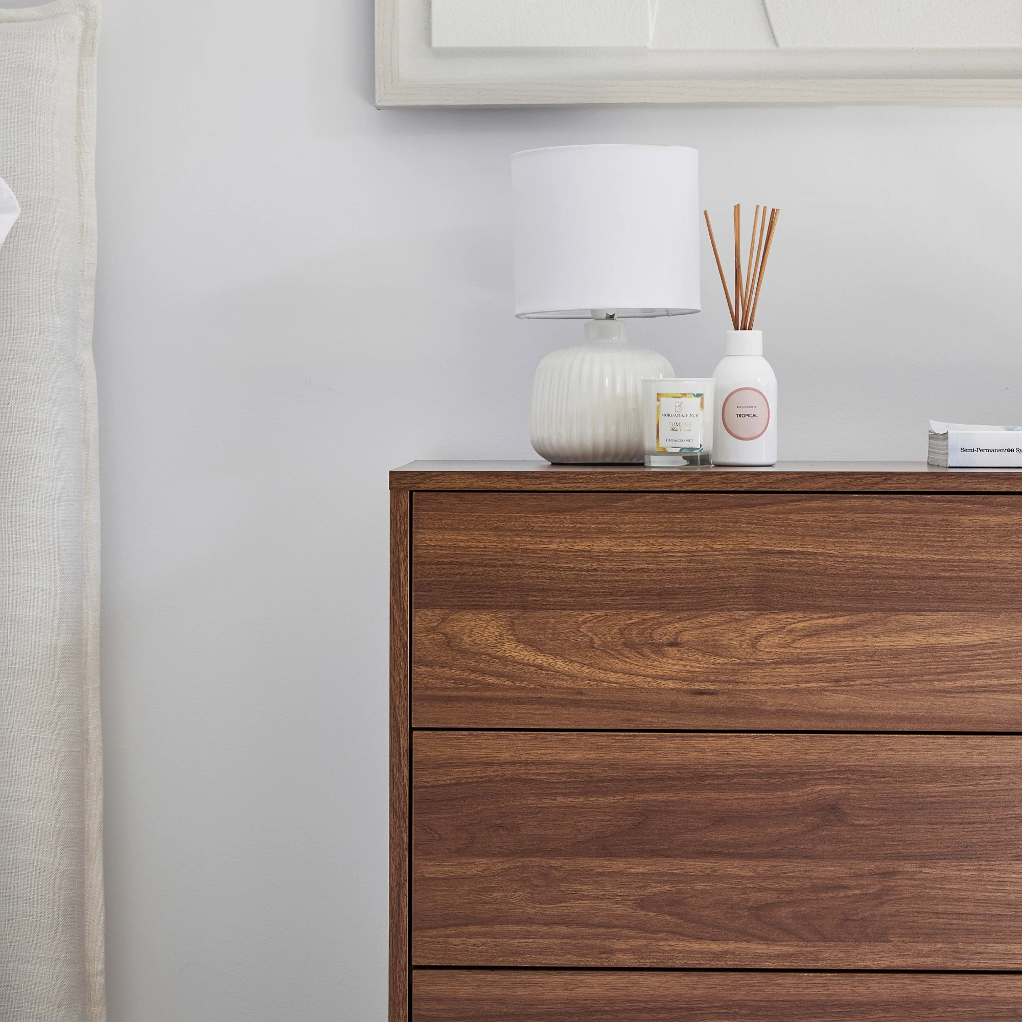 Norquay Chest of 3 Drawers Walnut - Image 4
