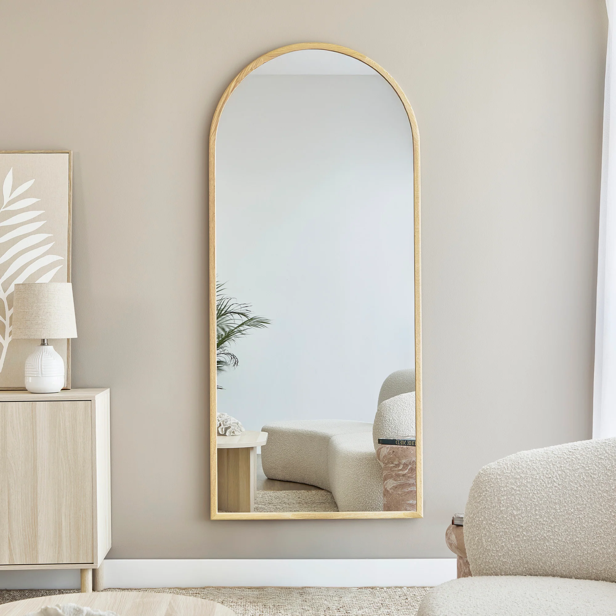 Oakleigh 180cm Arch Solid Oak Mirror Natural - Image 4